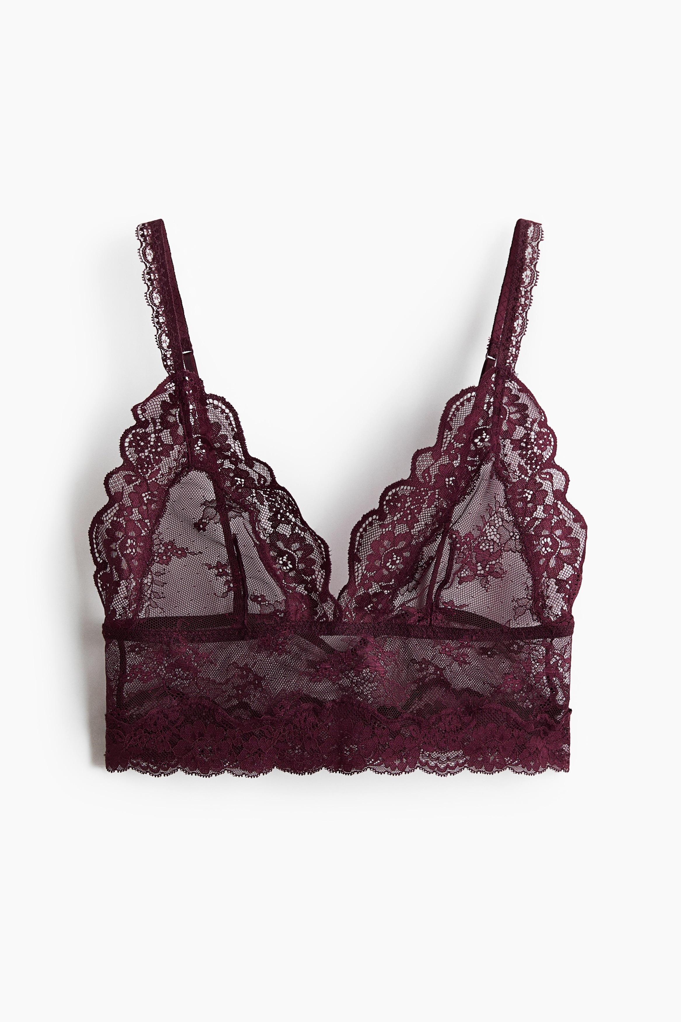 Lace bralette - Burgundy/Light pink
