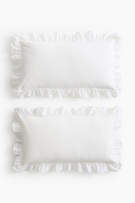 2-pack örngott med volangkant
