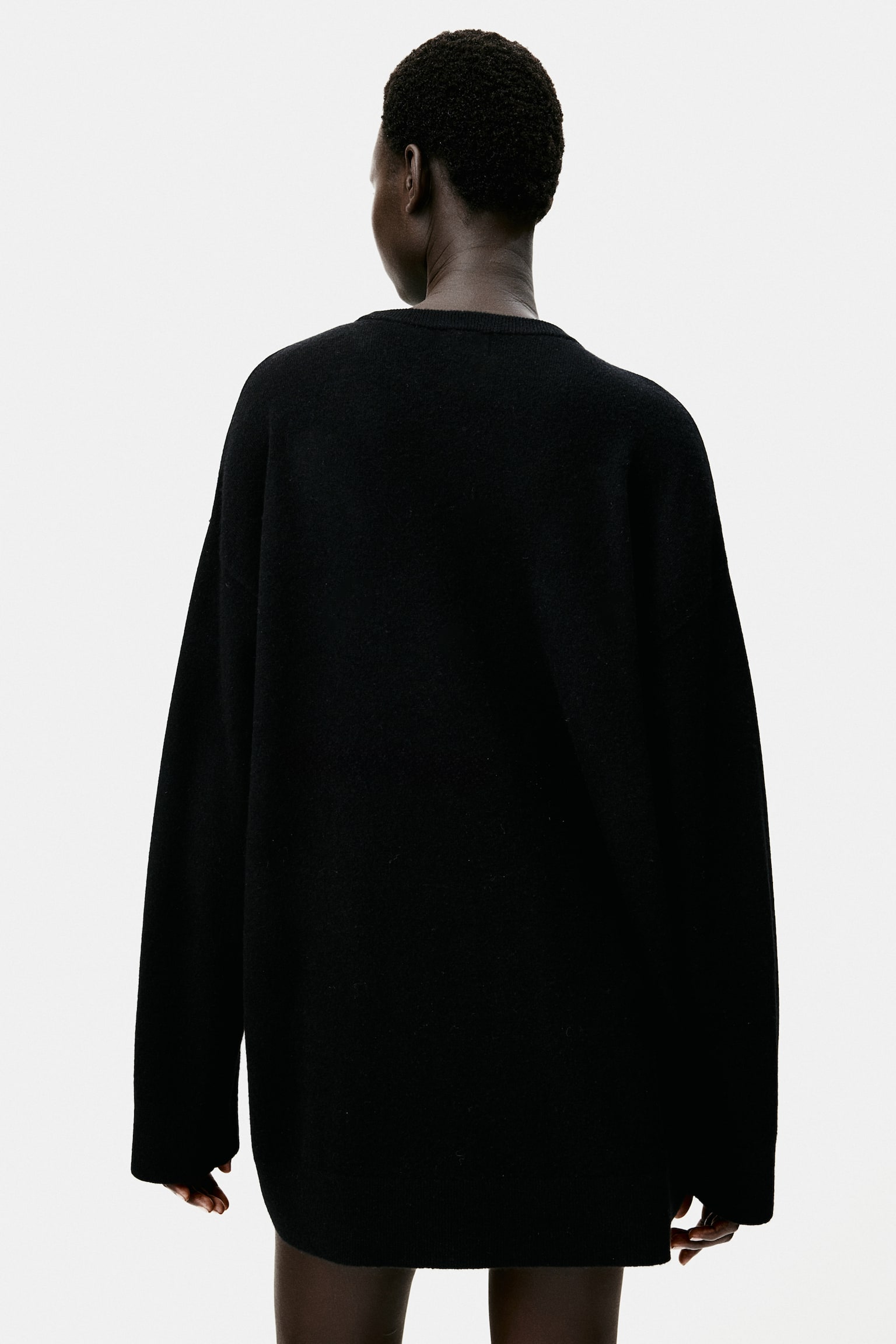 Oversized cashmere jumper - Black - 6