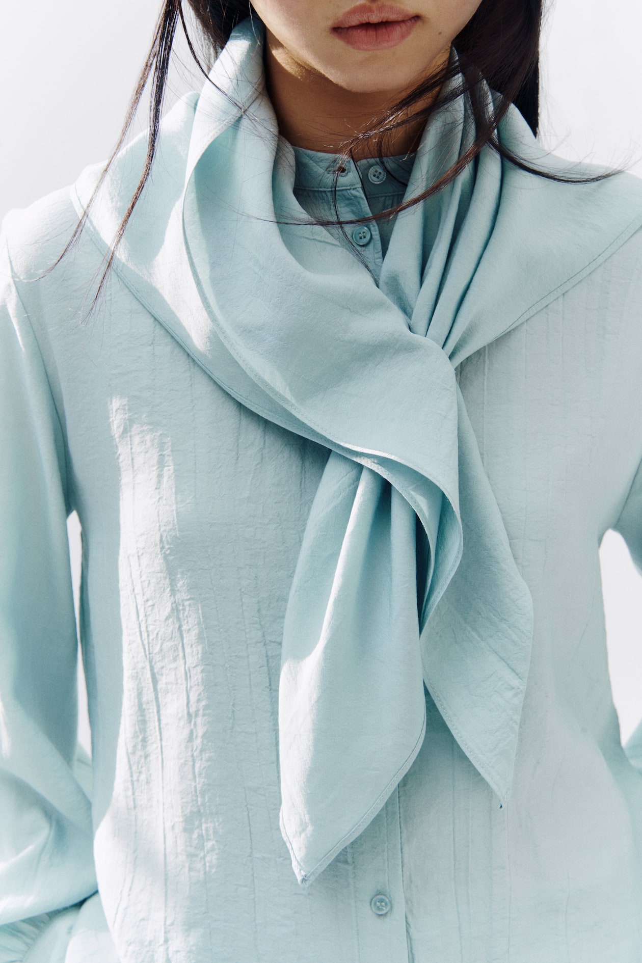 Scarf-Detail Shirt