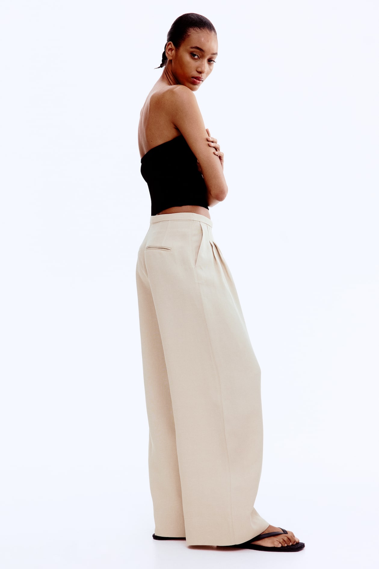 Wide-Leg Linen-Blend Pants - image 5