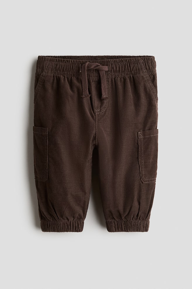 Lined Corduroy Pants - Dark brown/Navy blue - 1
