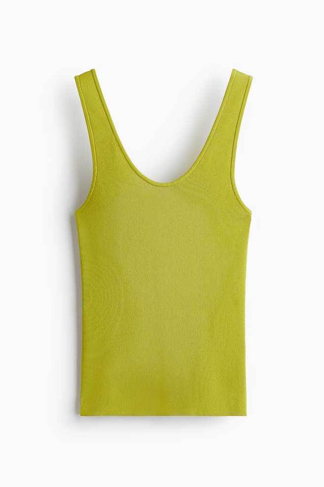Débardeur en maille - Vert lime/Marron foncé/Pêche clair/Jaune clair/Blanc/Noir/Rose foncé/Turquoise ancien clair - 1