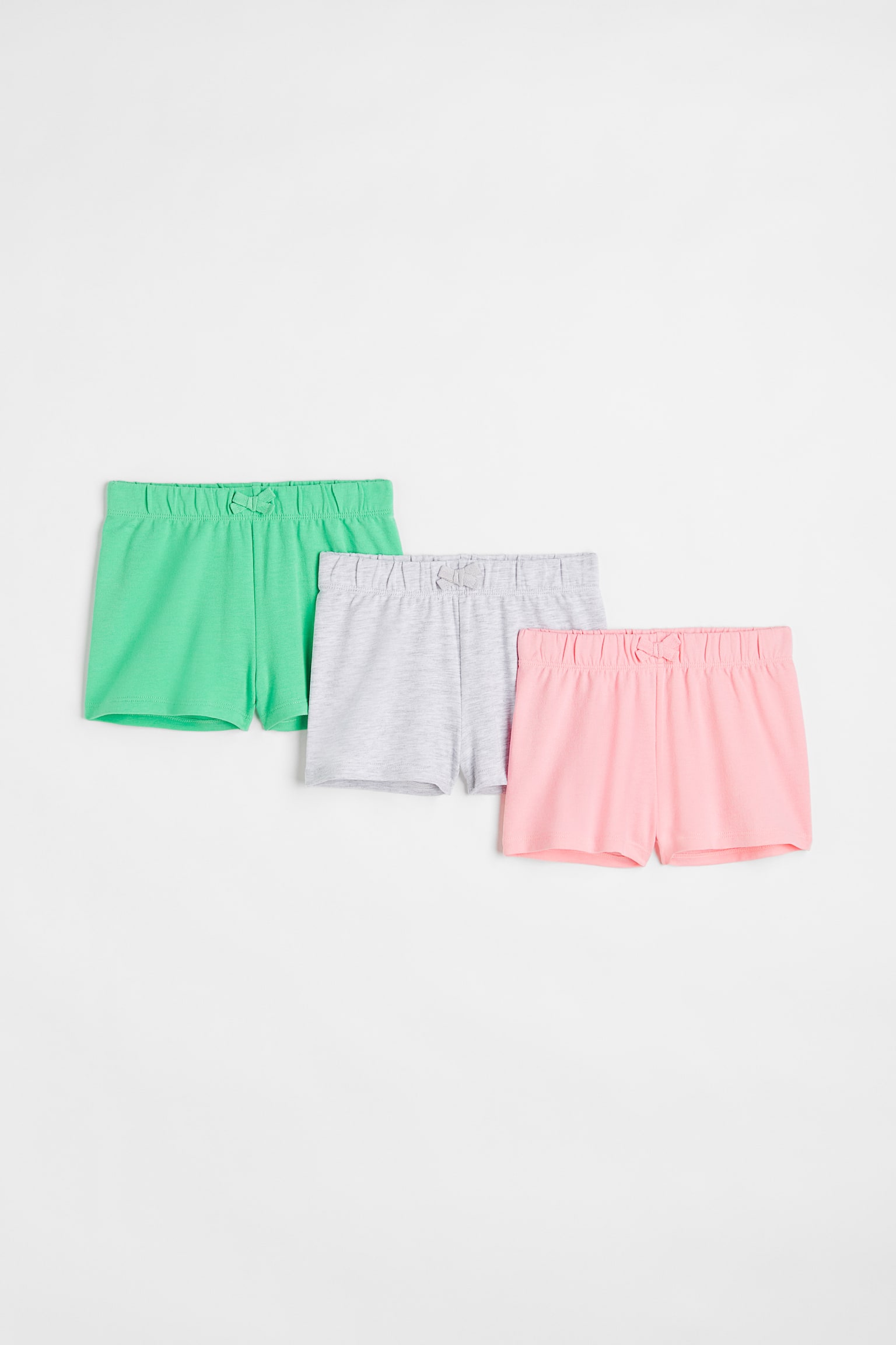 3 perechi de pantaloni scurți de bumbac - Green/Pink/Light grey marl