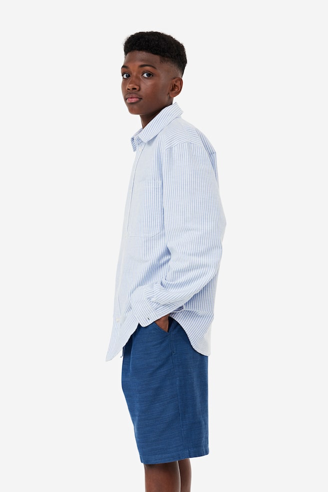 Cotton shirt - Light blue/Striped/White/Bright blue/Black/dc - 3