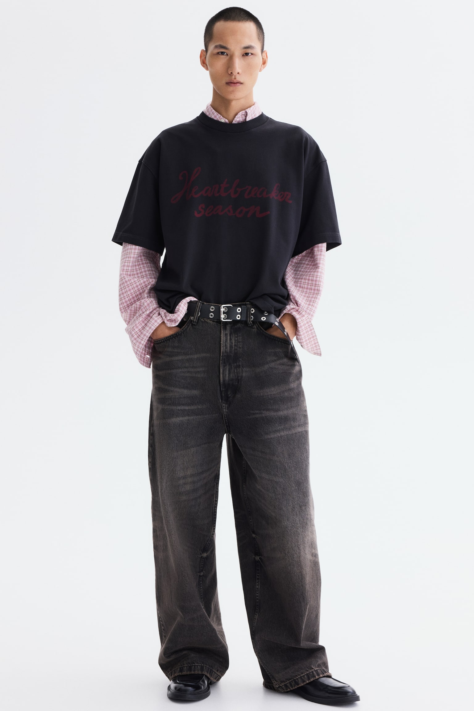 T-shirt met warmtegevoelige print - Oversized Fit - Zwart/Heartbreaker season/Roze/Just love/Wit/Just love - 3