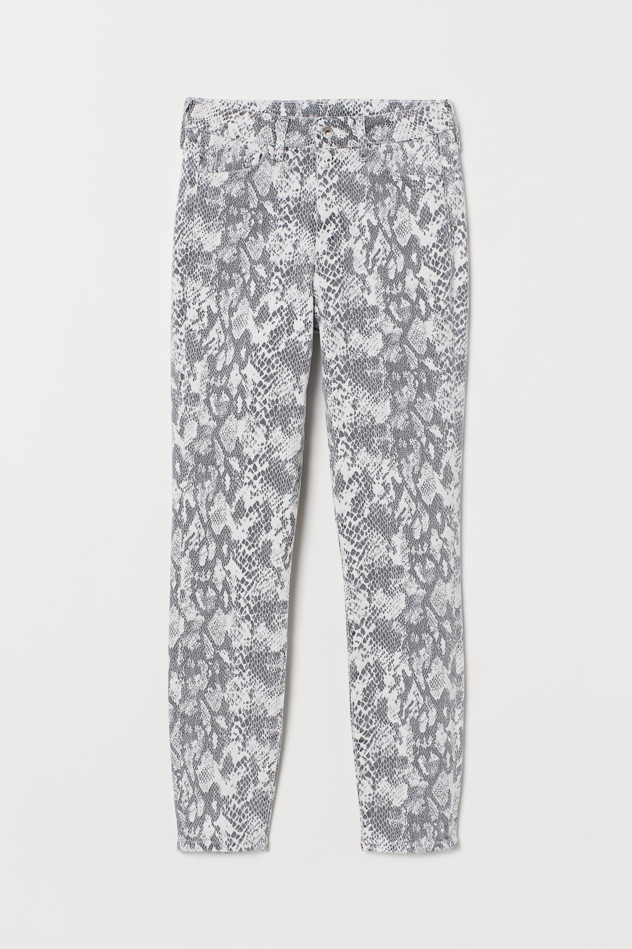 Zobrazit větší obrázek: Super Skinny High Ankle Jeans - Bílá/vzor hadí kůže - ŽENY | H&M CZ 1