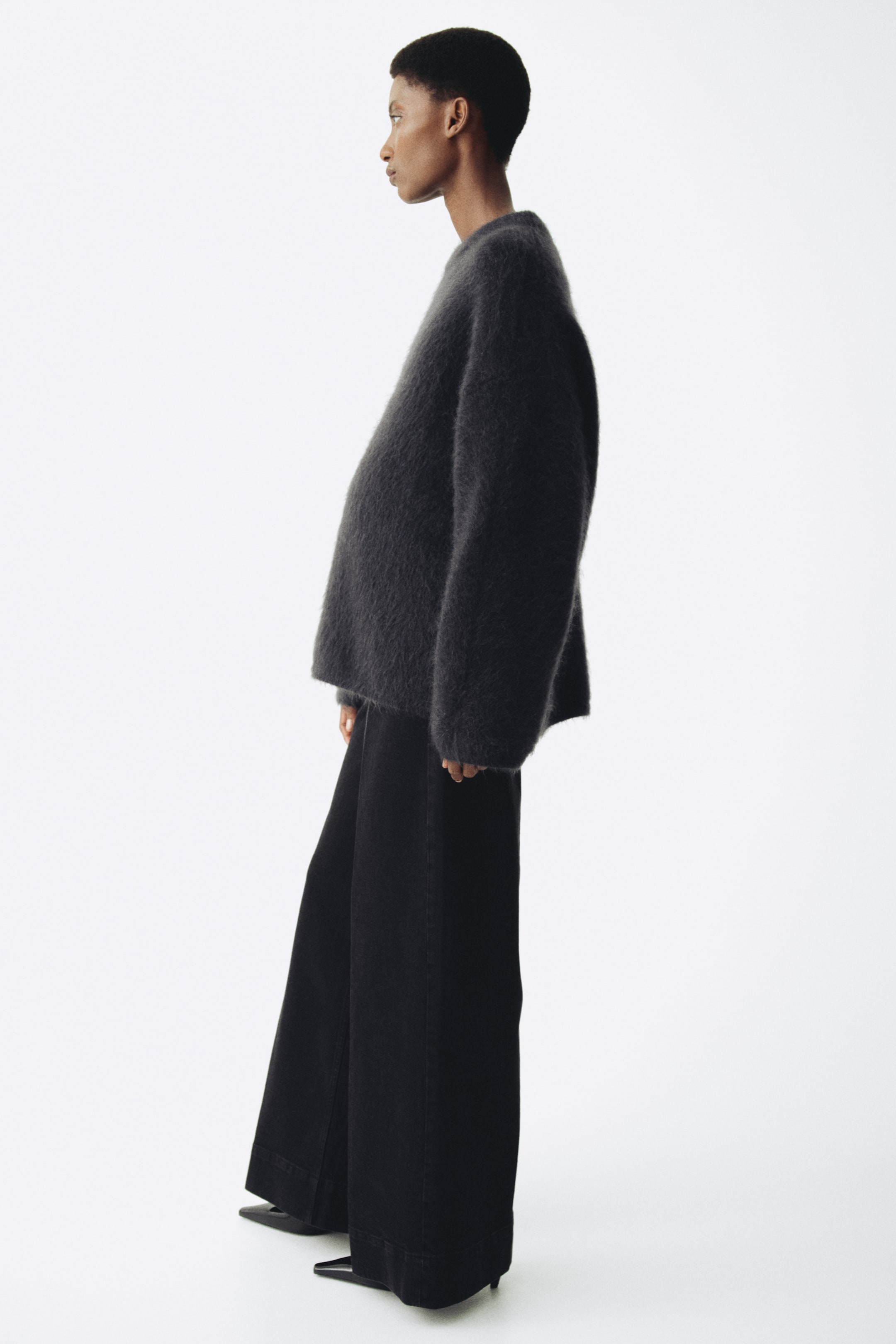 Prikaži veću sliku: MAMA Wide Jeans - Crna - Ladies | H&M RS 3