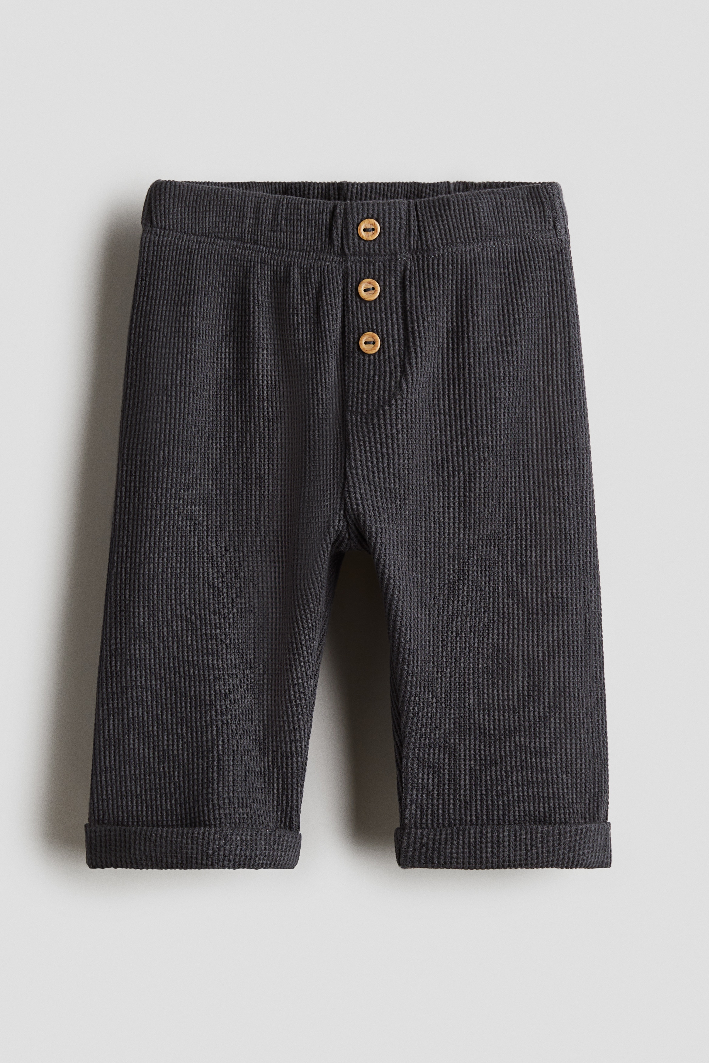 Waffled jersey trousers - Dark grey/Brown