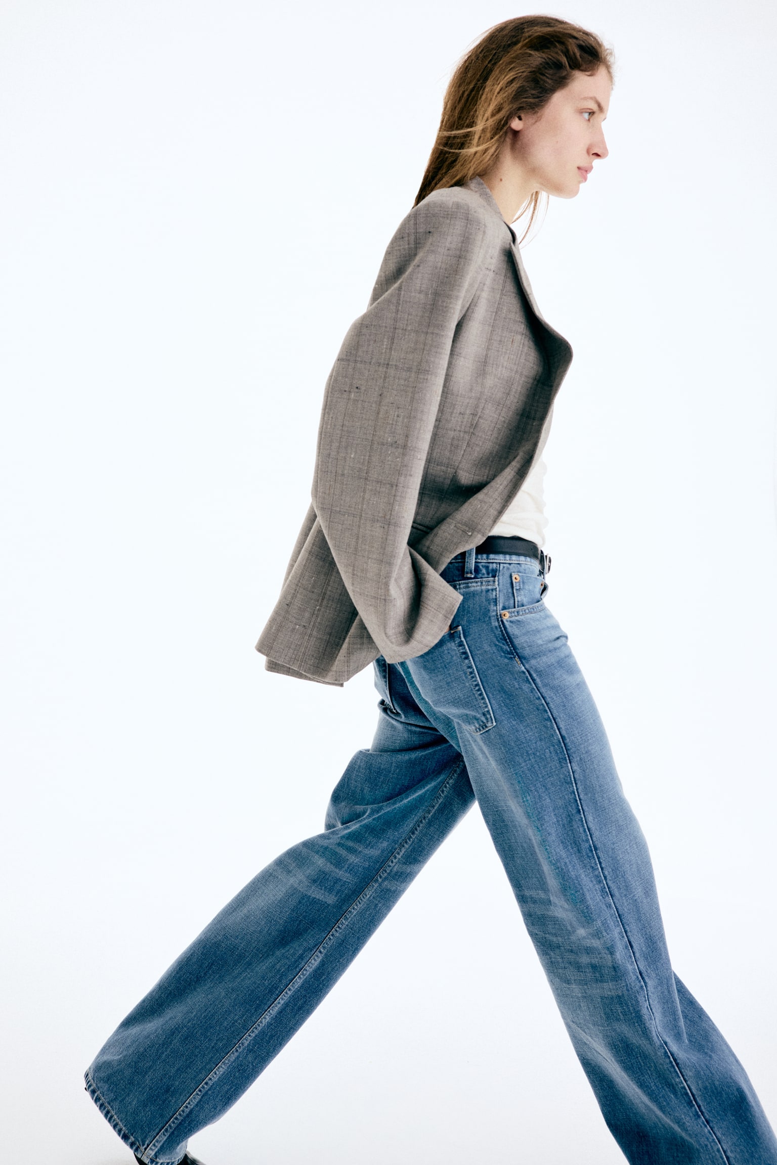 Wide High Jeans - כחול ג'ינס/כחול ג'ינס/שחור משופשף/כחול ג'ינס בהיר - 4