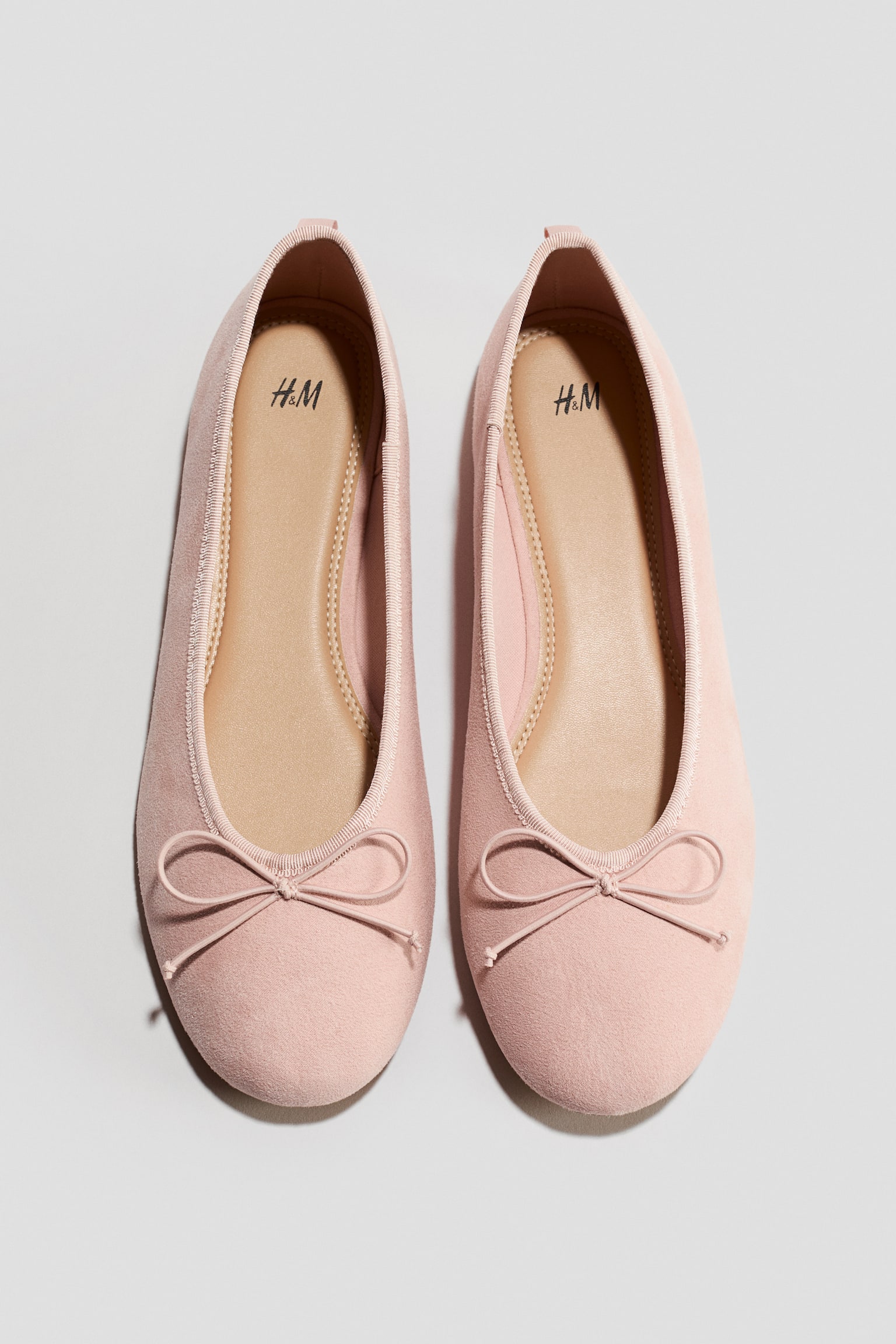 Bow-detail ballet pumps - Pink/Light beige/Cream/Beige/Black - 3