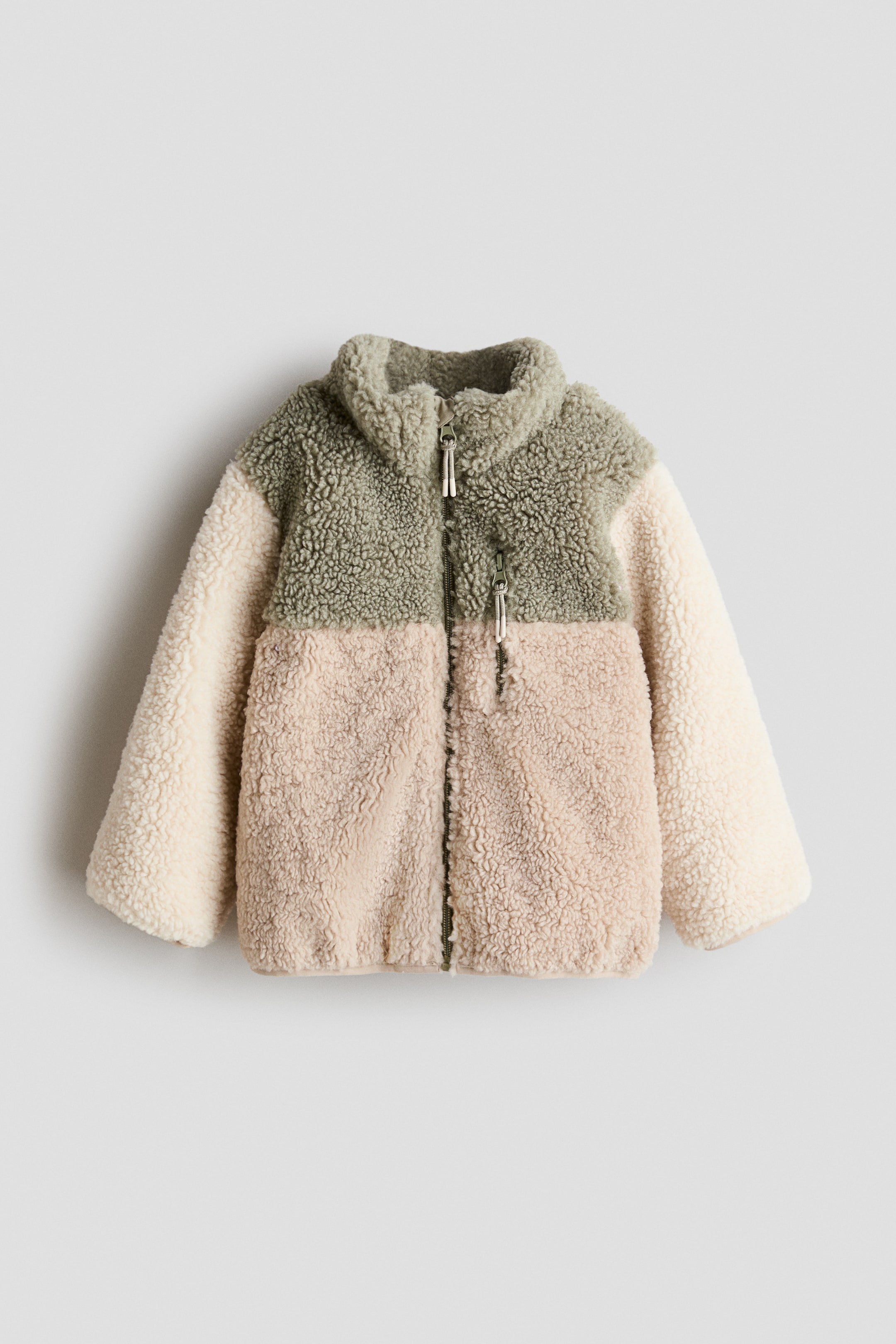 Ampliar la imagen: Chamarra en tejido peluche - Beige/Bloque de color - Kids | H&M MX 1