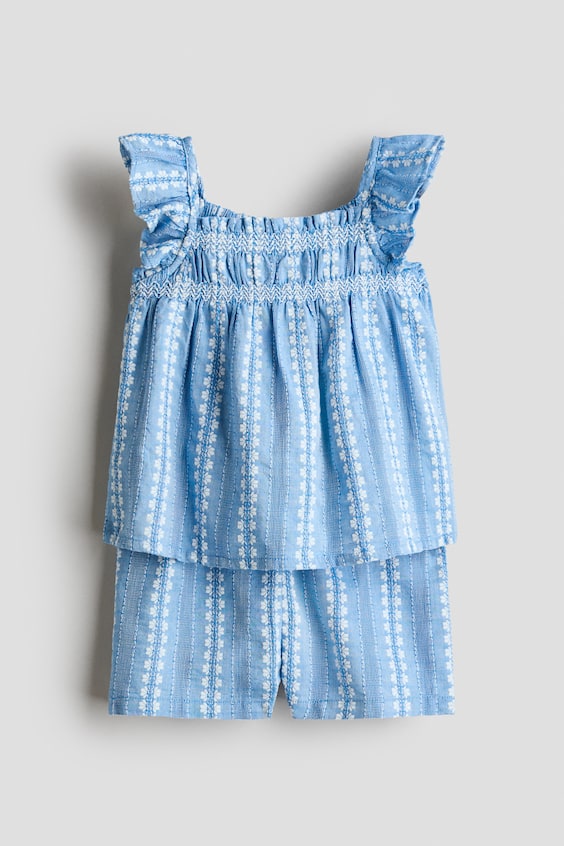 Детские топы H&M 2-Piece Embroidered-Detail Cotton Set