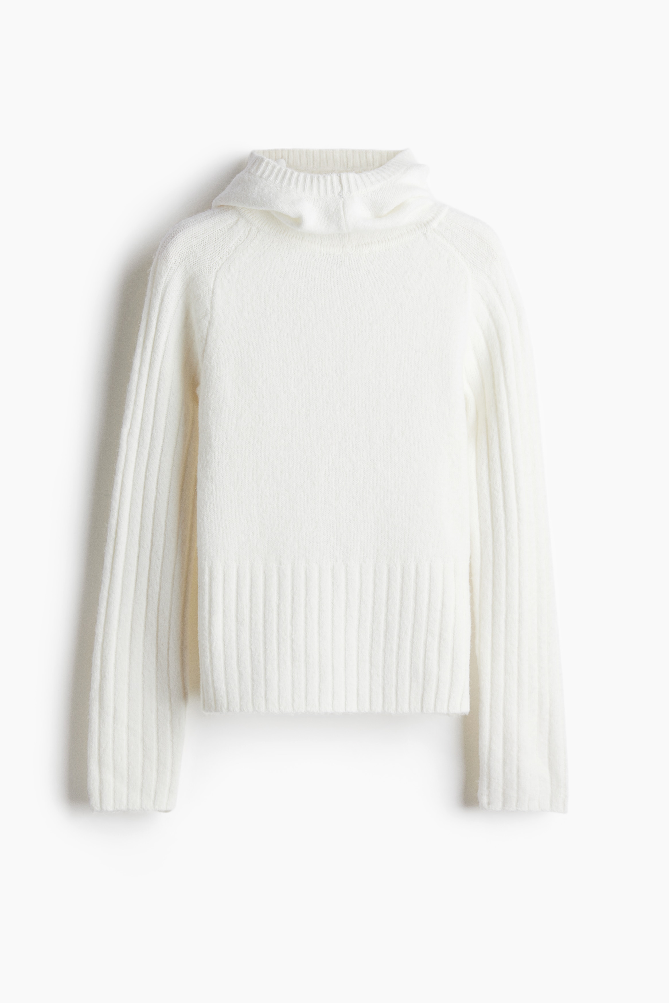 Señoras - Blanco Jersey de punto con capucha pasamontañas - Size: XS  - H&M
