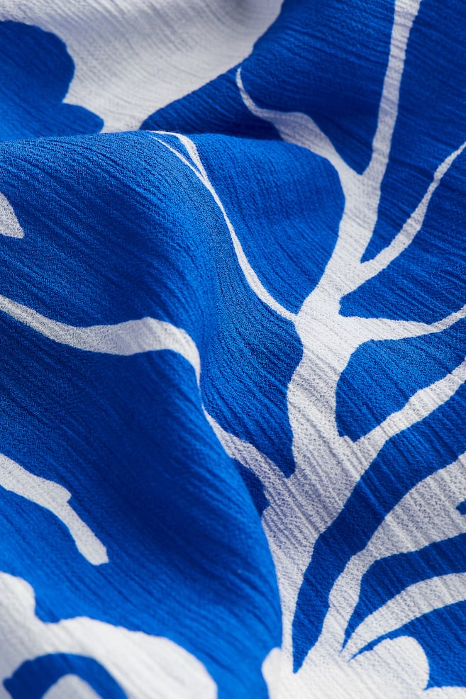 Strandklänning med knytdetalj - Klarblå/Vitblommig - 4