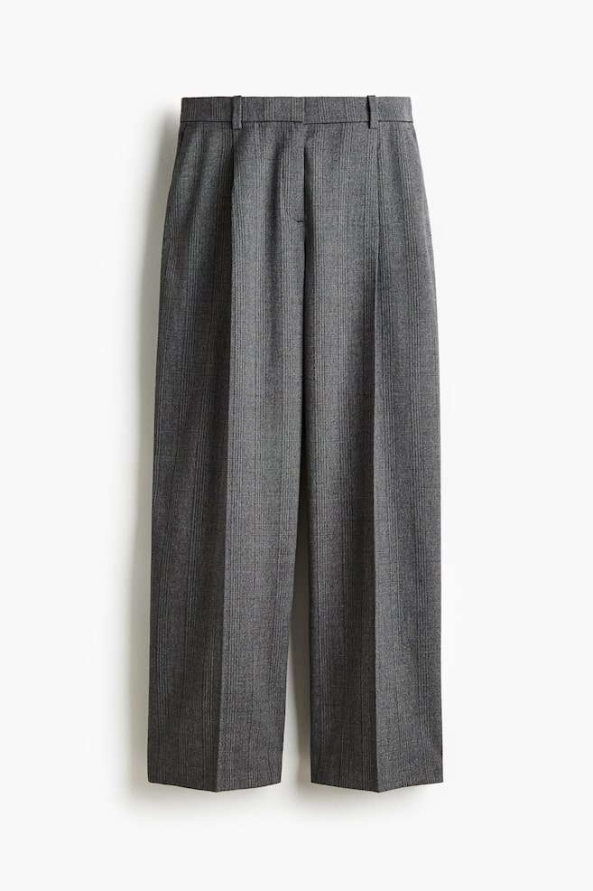 Wide tailored trousers - Dark grey/Checked/Black/Dark brown/Burgundy - 1