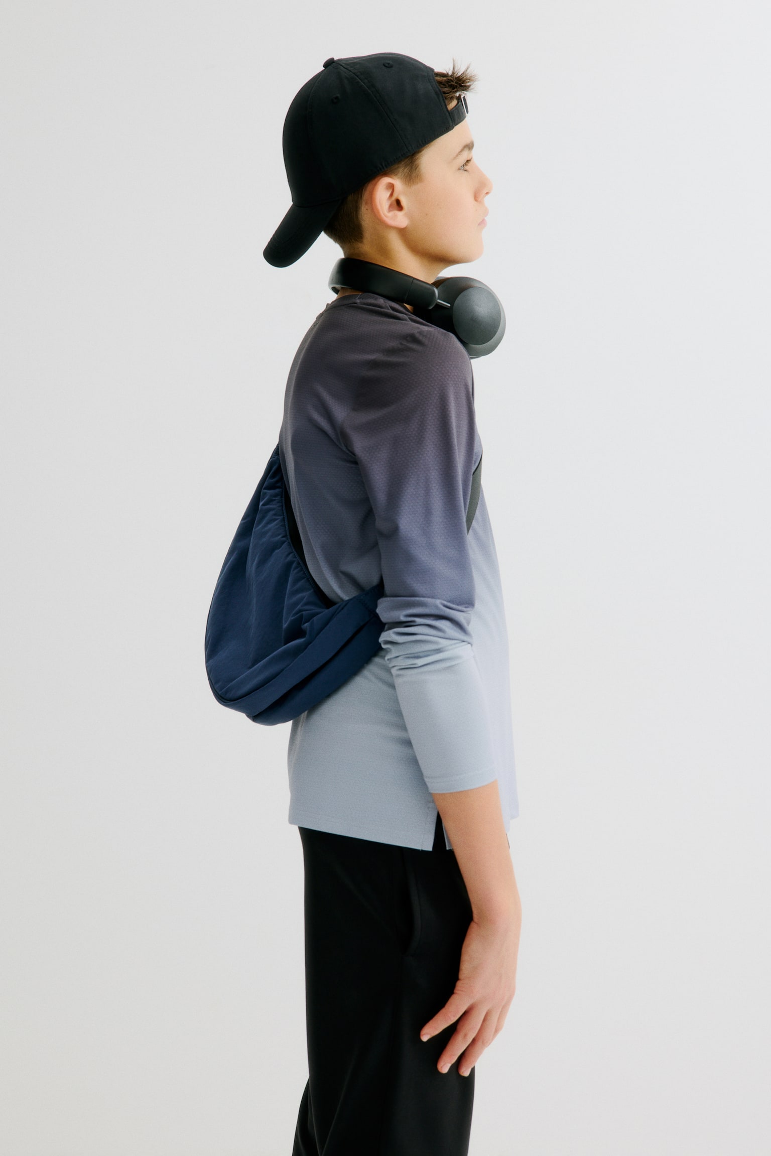 Long-sleeved Sports top with DryMove™ - Grey/Gradient/Teal/Patterned - 3