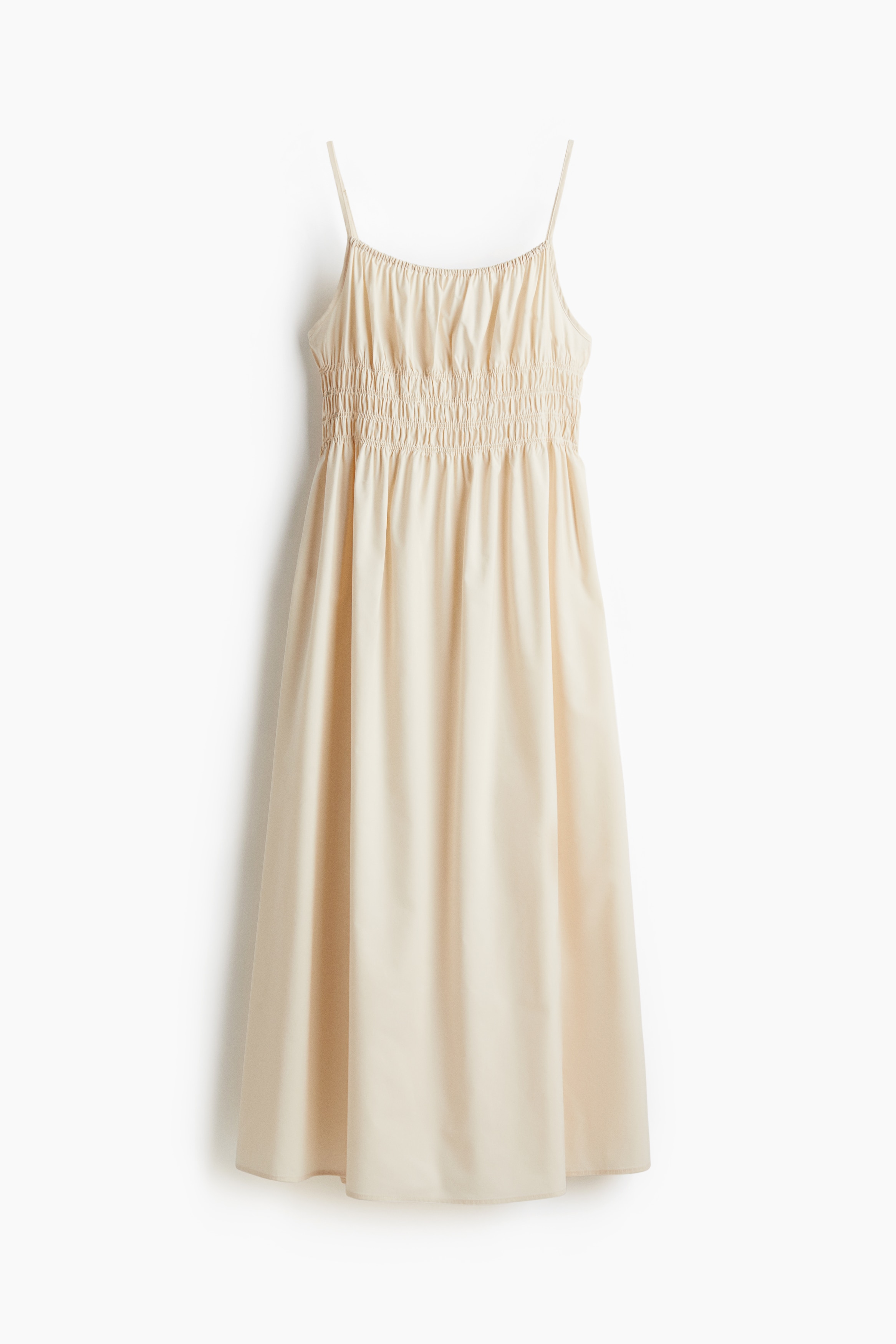 Smock-detail poplin dress