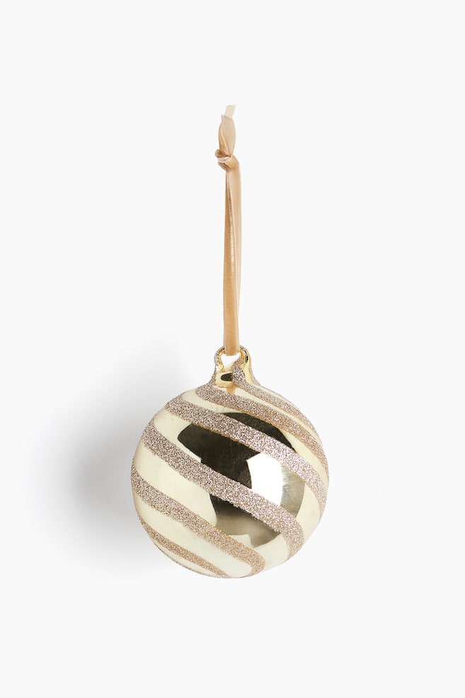 Glass Ornament - Gold-colored/Red/striped/Green/striped/Silver-colored/striped - 1