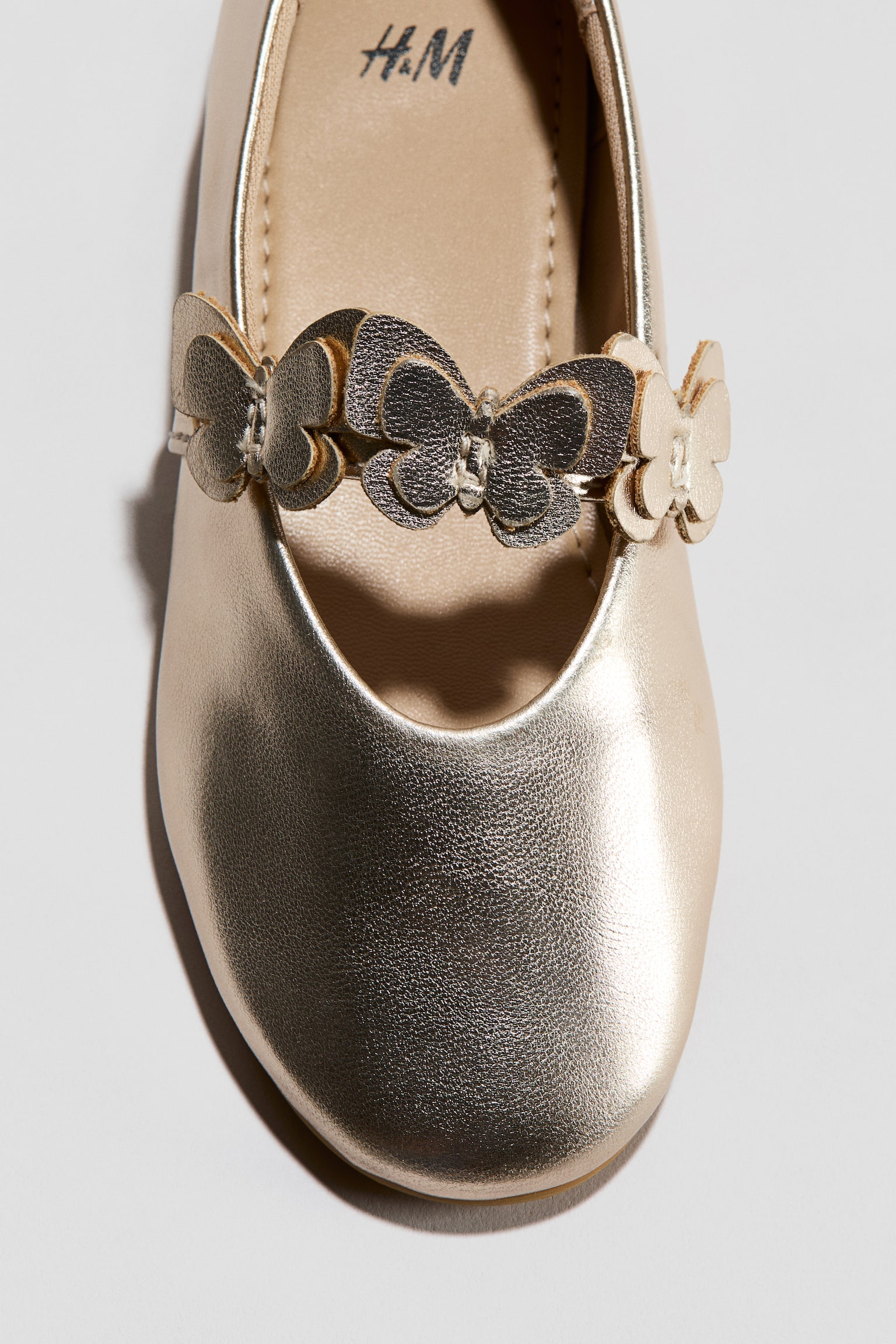 Детские балетки H&M Appliquéd Ballet Flats, цвет: Золотой — фото 3