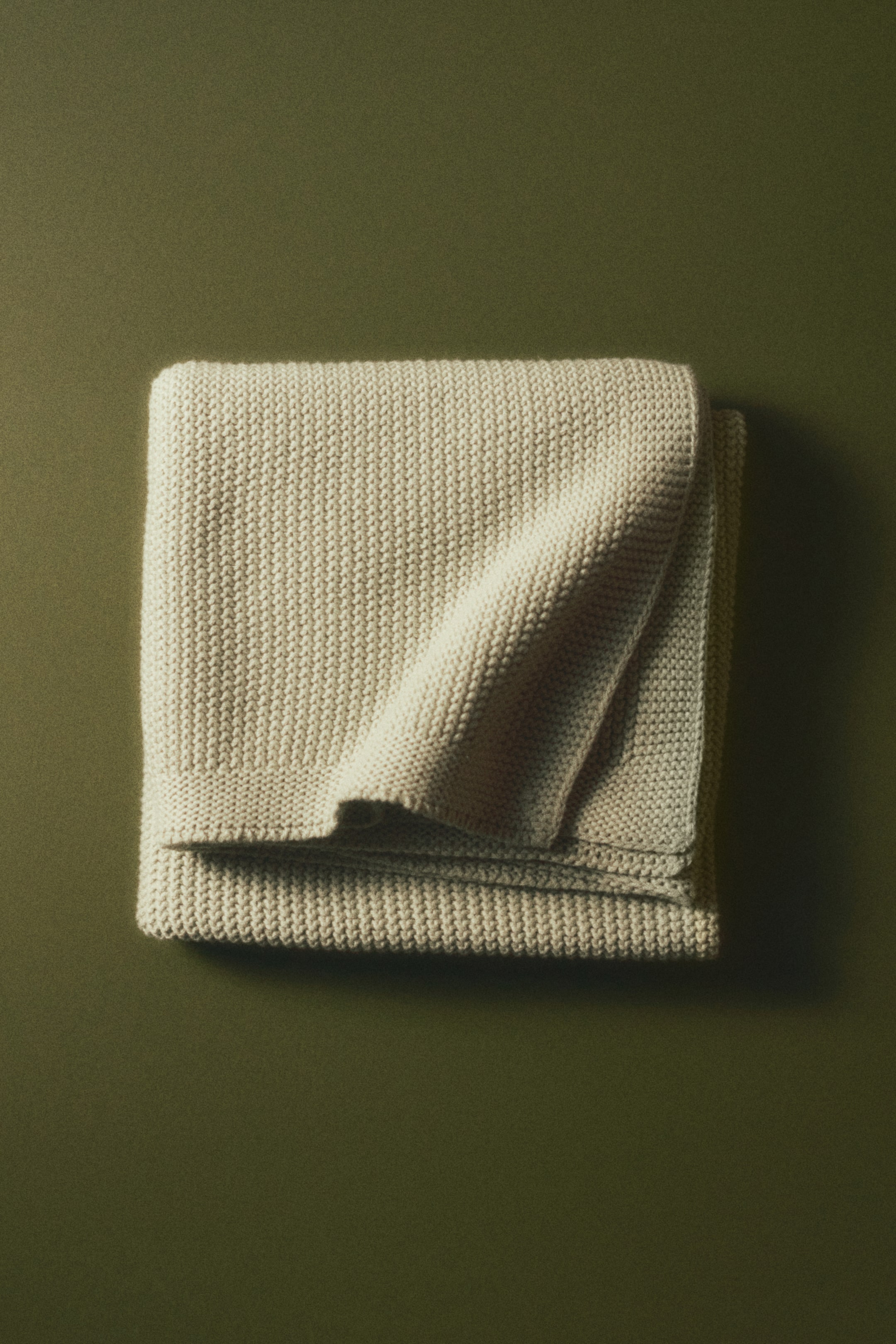 Ampliar la imagen: Manta para bebé en punto de arroz de algodón - Light khaki green - Home All | H&M MX 1