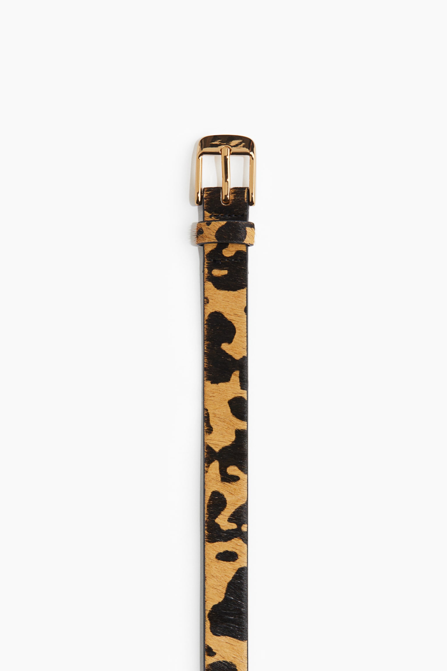 Женский ремень H&M Narrow Leather Belt, цвет: Бежевый / Искусственный леопардовый — фото 2