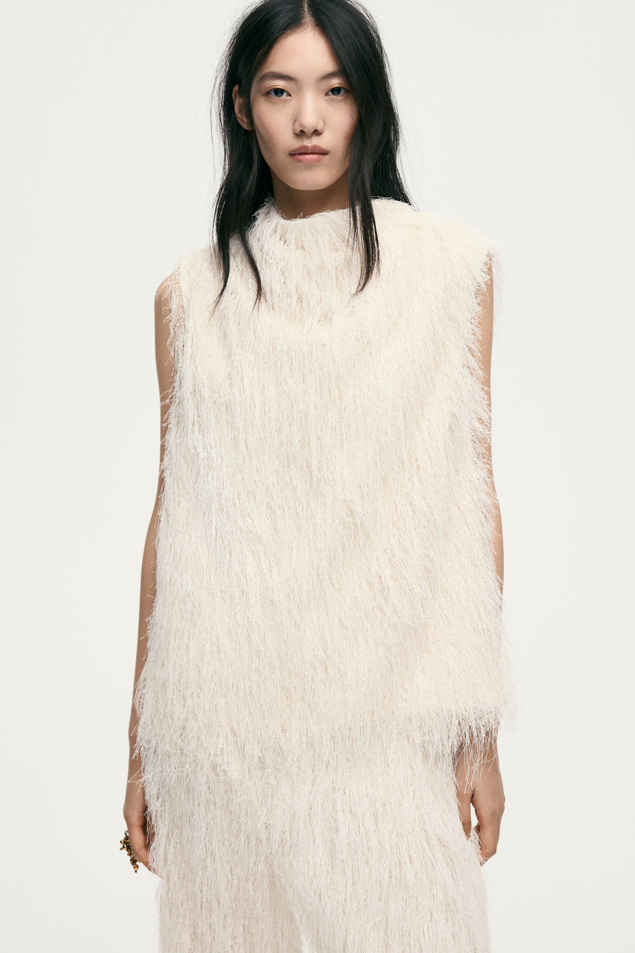 View larger image: Fringed top - Cream - Ladies | H&M MY 2