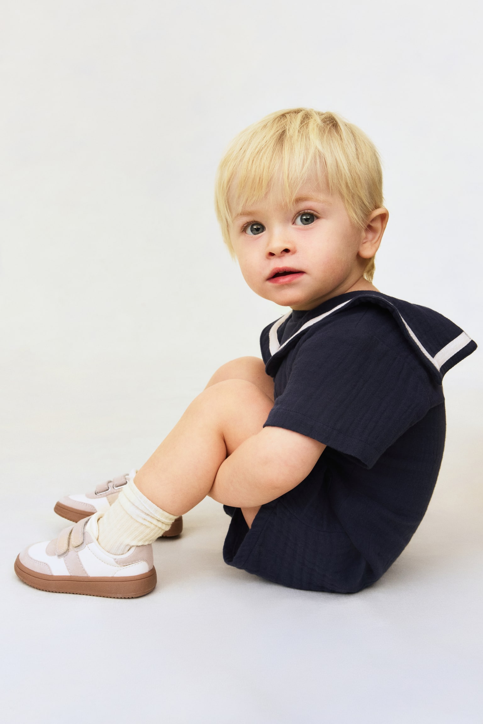 Детский комбинезон H&M Muslin Sailor Romper Suit, цвет: Тёмно-синий — фото 3