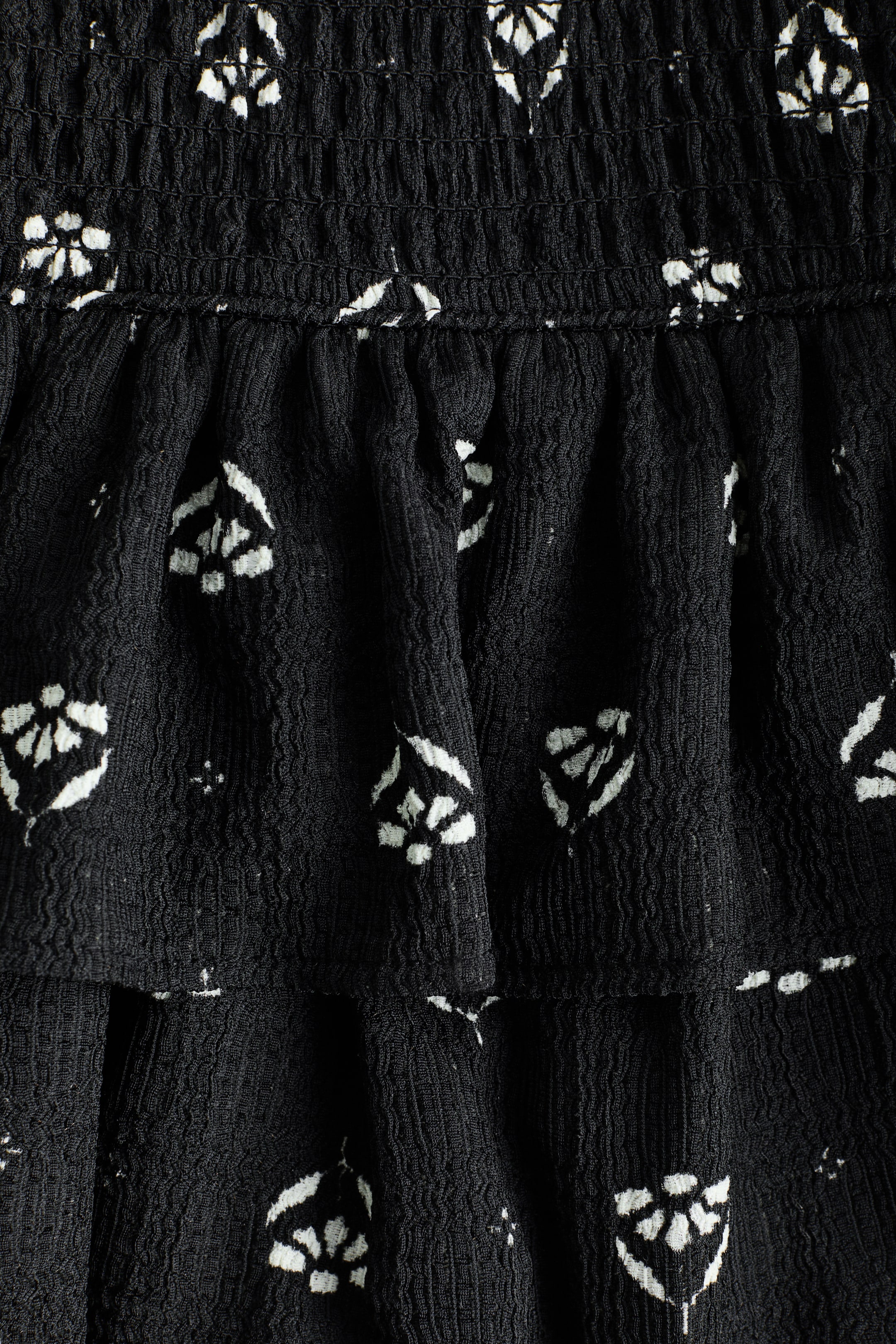 Crinkled Tiered Skirt