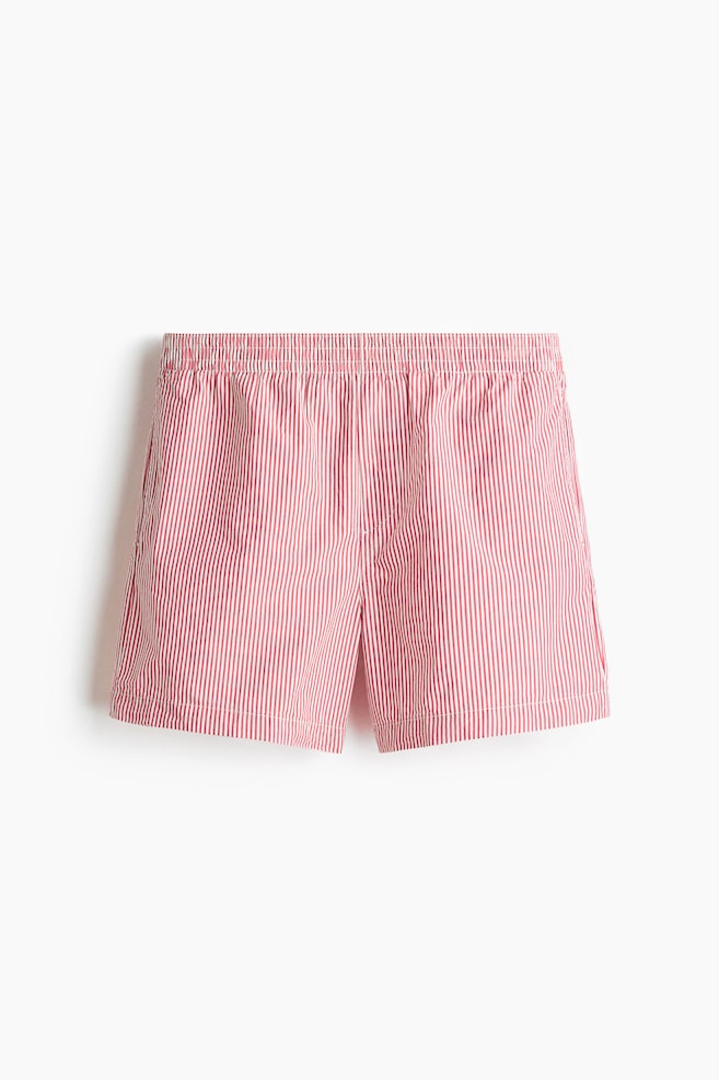 Regular-Fit Cotton Shorts - Red/striped/Light blue/striped - 1