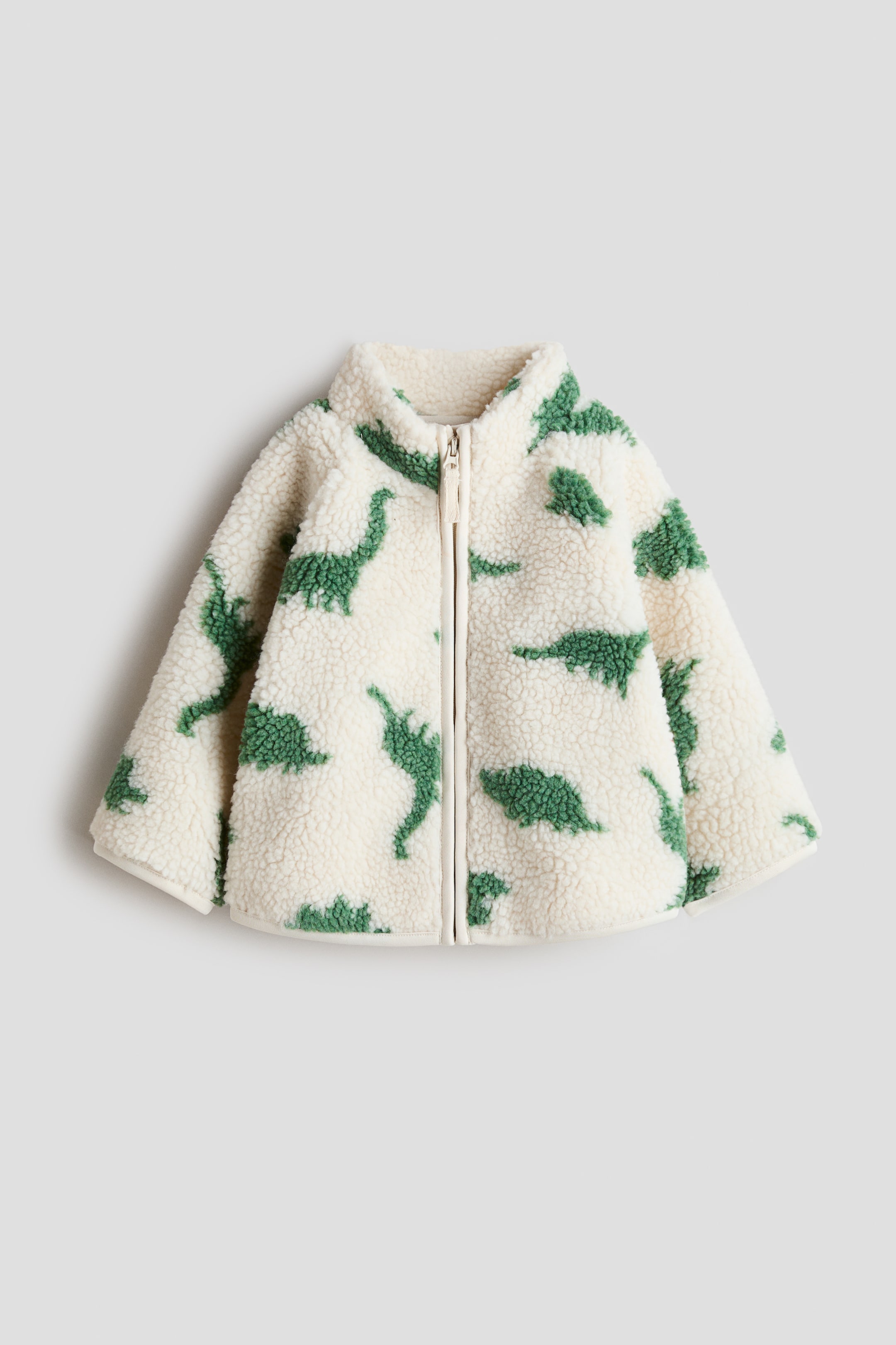 View larger image: Printed teddy jacket - Light beige/Dinosaurs - Kids | H&M GB 6