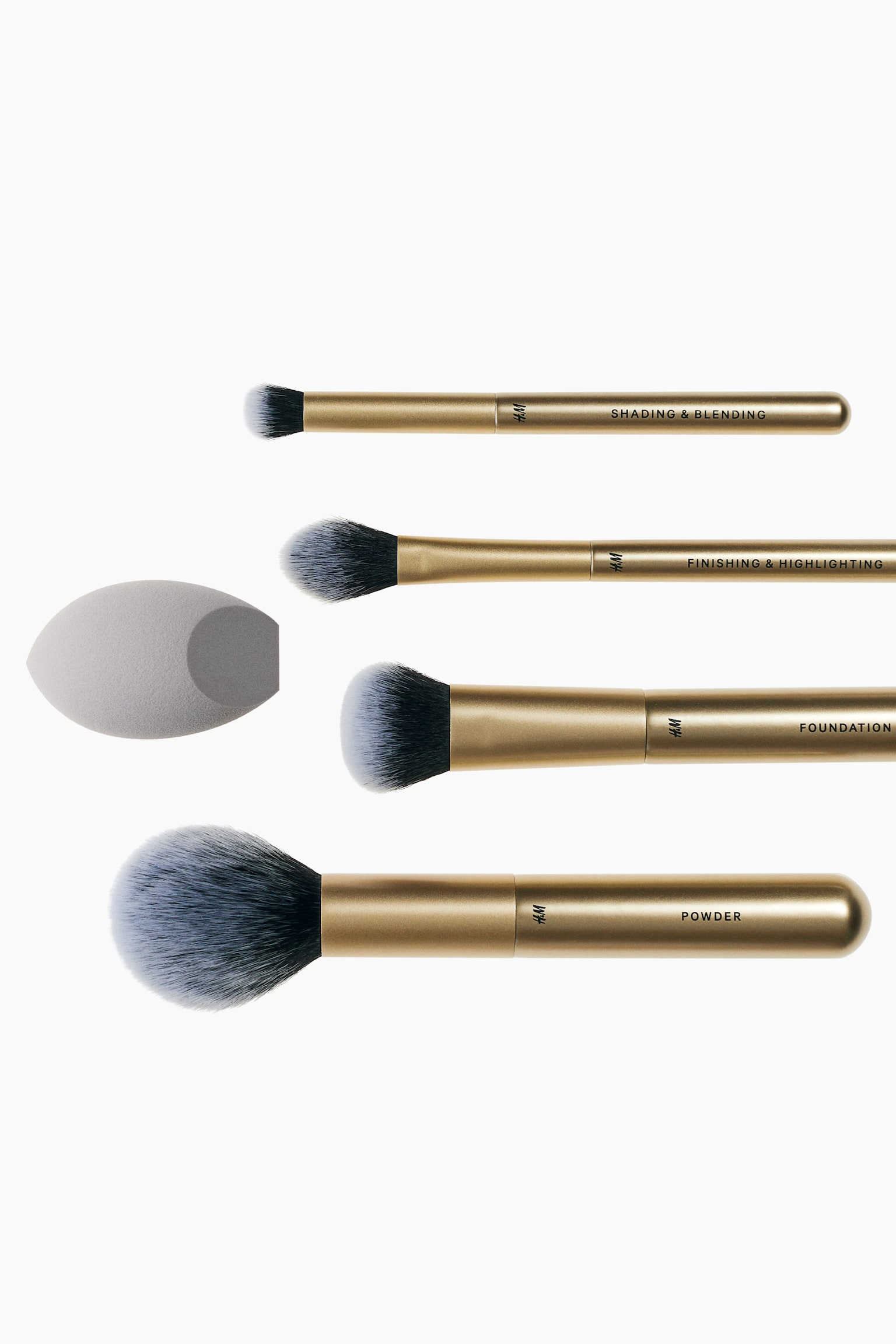 5-pack eye and face make-up brushes - Gold-coloured - 2