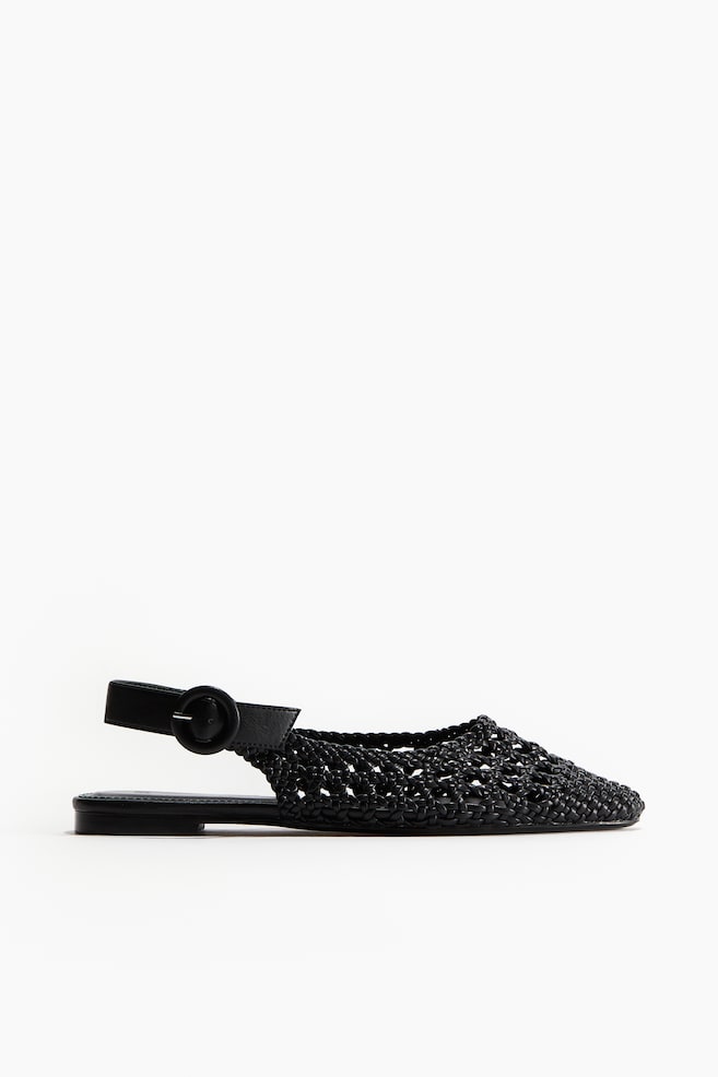 Geflochtene Slingpumps - Schwarz - 1