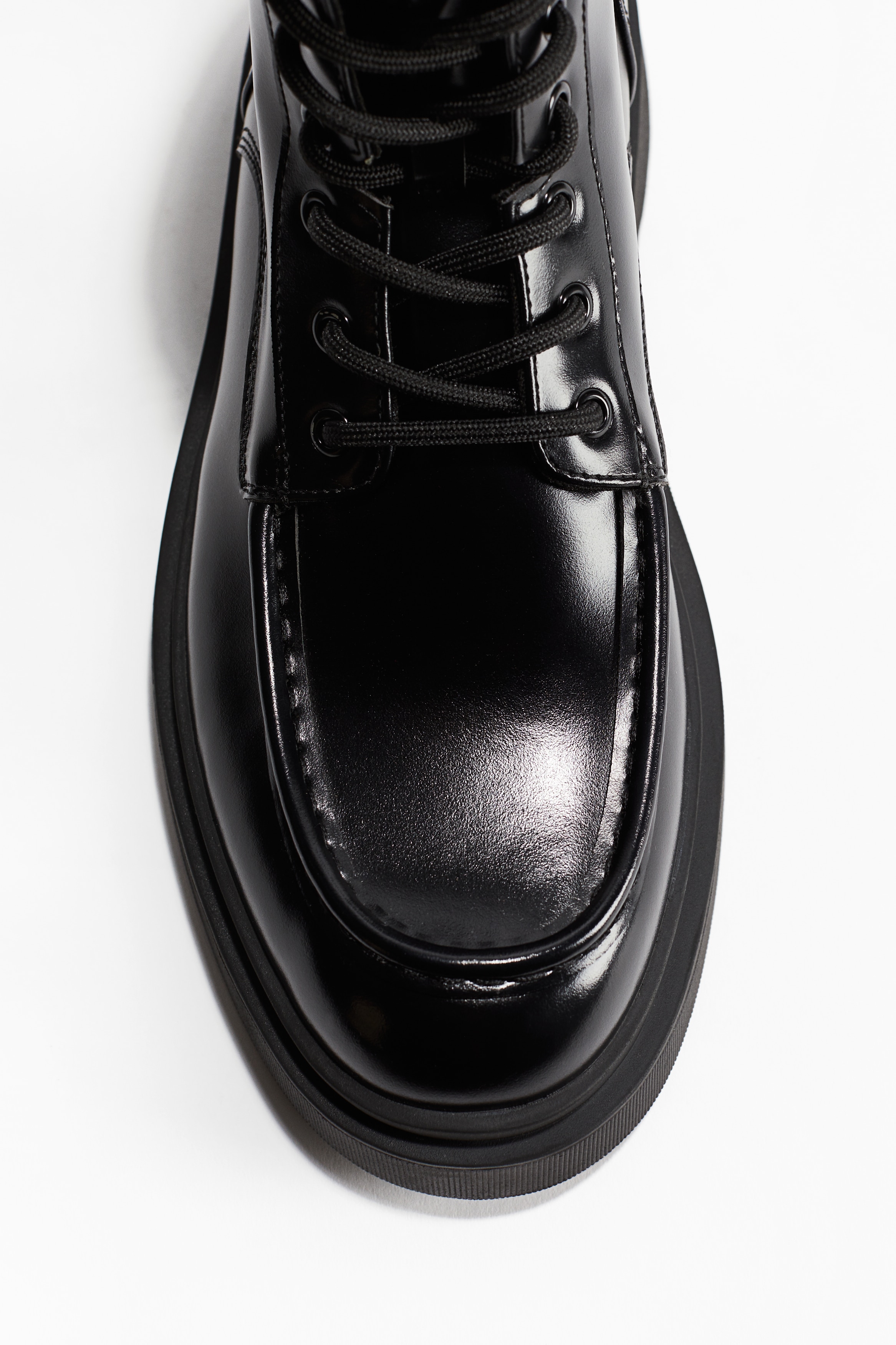 H&M Men\'s Black Lace-Up Boots Zip-Up Boots - Black - Men | H&M US main image 4