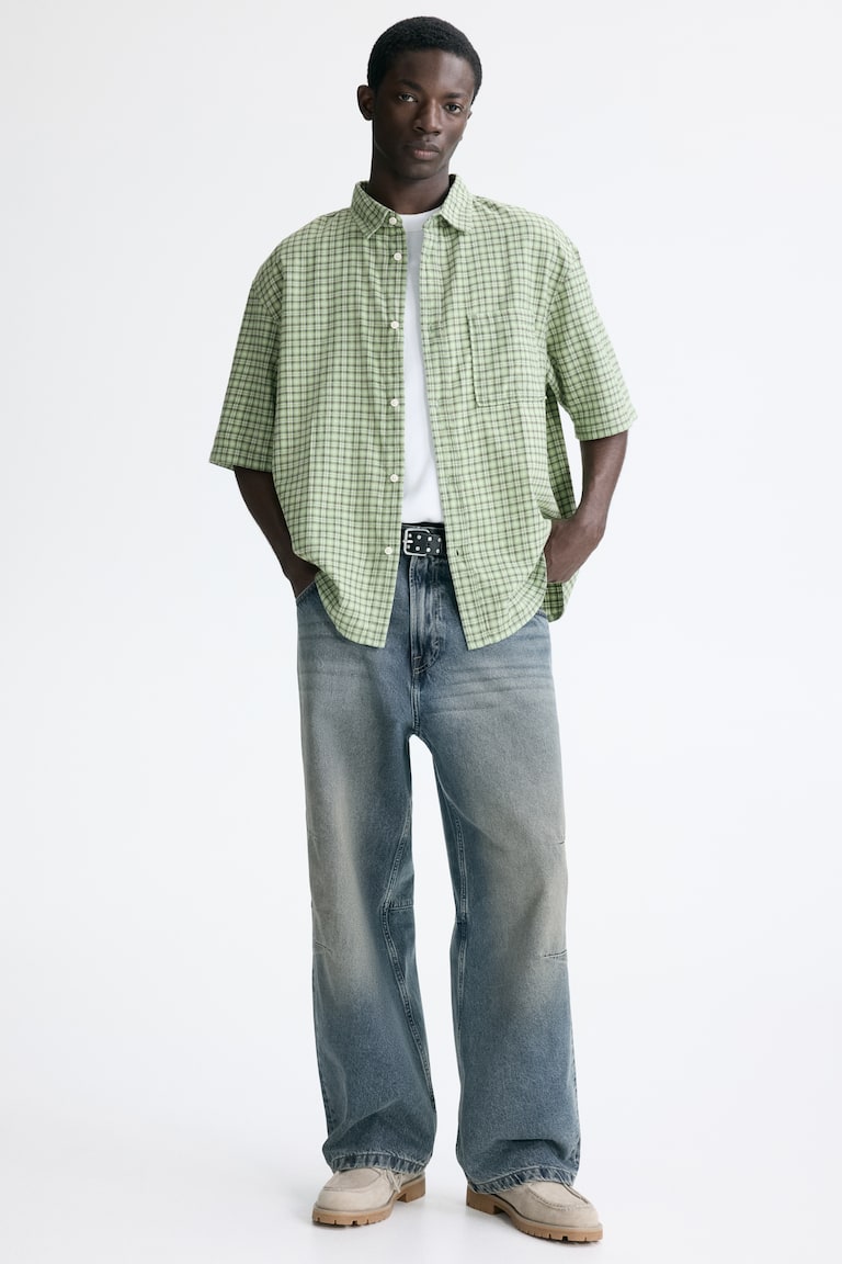 green plaid dress shirt Men - Light Green/Checked Relaxed-Fit Cotton Flannel - Size: XL green flannel shirt
