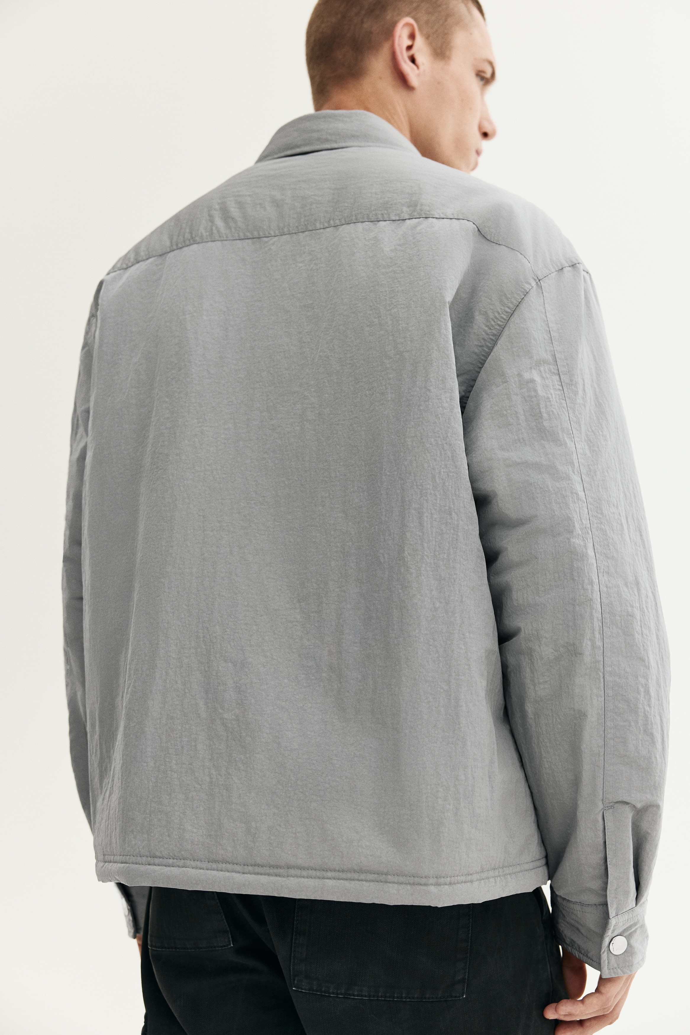 Relaxed Fit Padded nylon overshirt