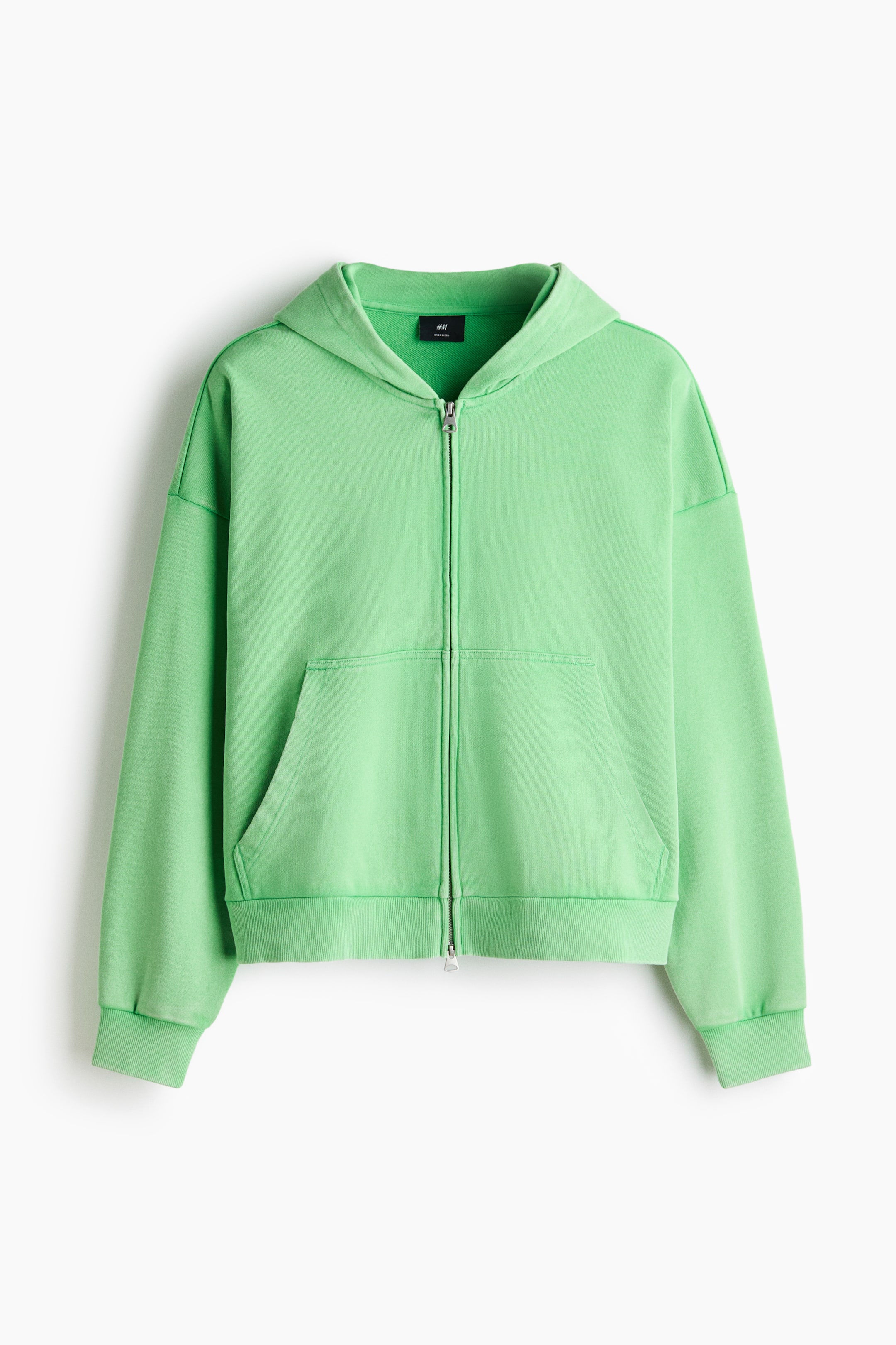 View larger image: Oversized Fit Zip-through hoodie - Light green - Men | H&M MY 5
