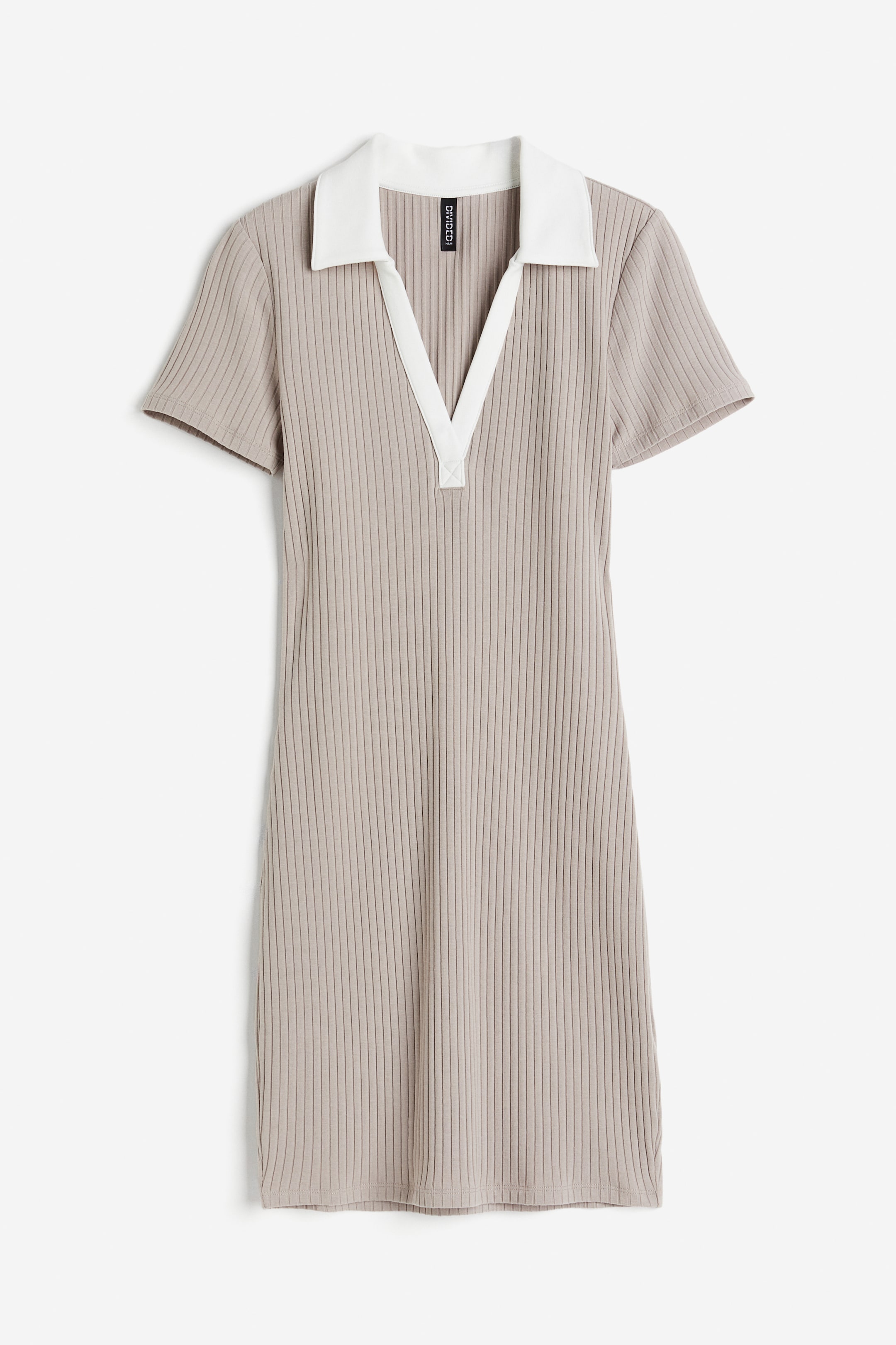 Women's Light taupe Bodycon Dress with Collar | H&M PH