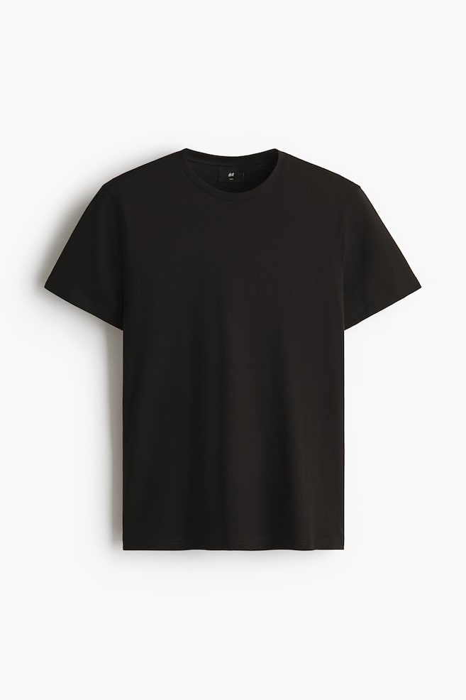 T-Shirt aus Pima-Baumwolle Slim Fit - Schwarz/Hellgraumeliert/Marineblau/Dunkelbraun/Weiss - 1