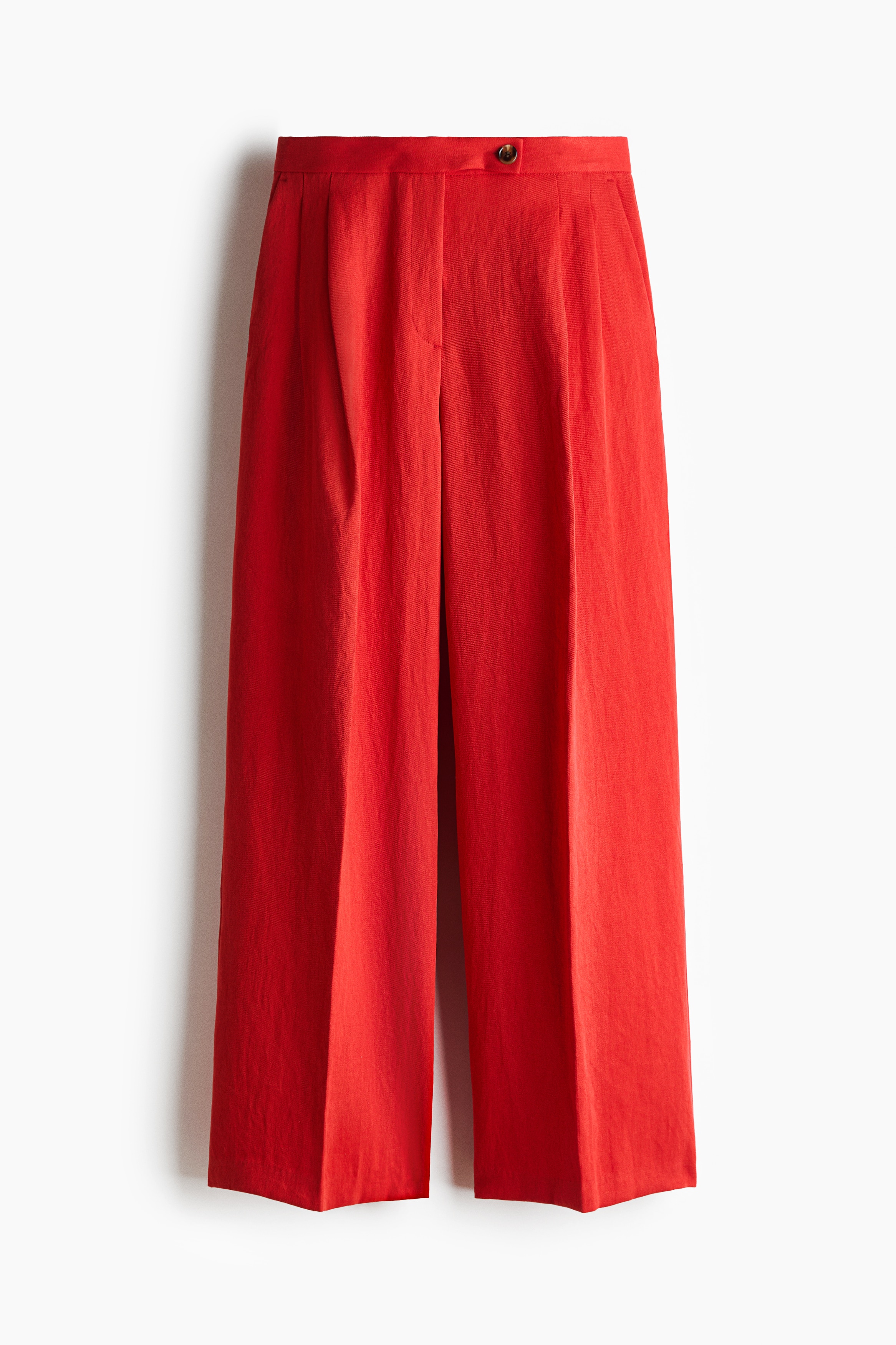 Wide-Leg Dress Pants - Bright red/Ivory/Beige