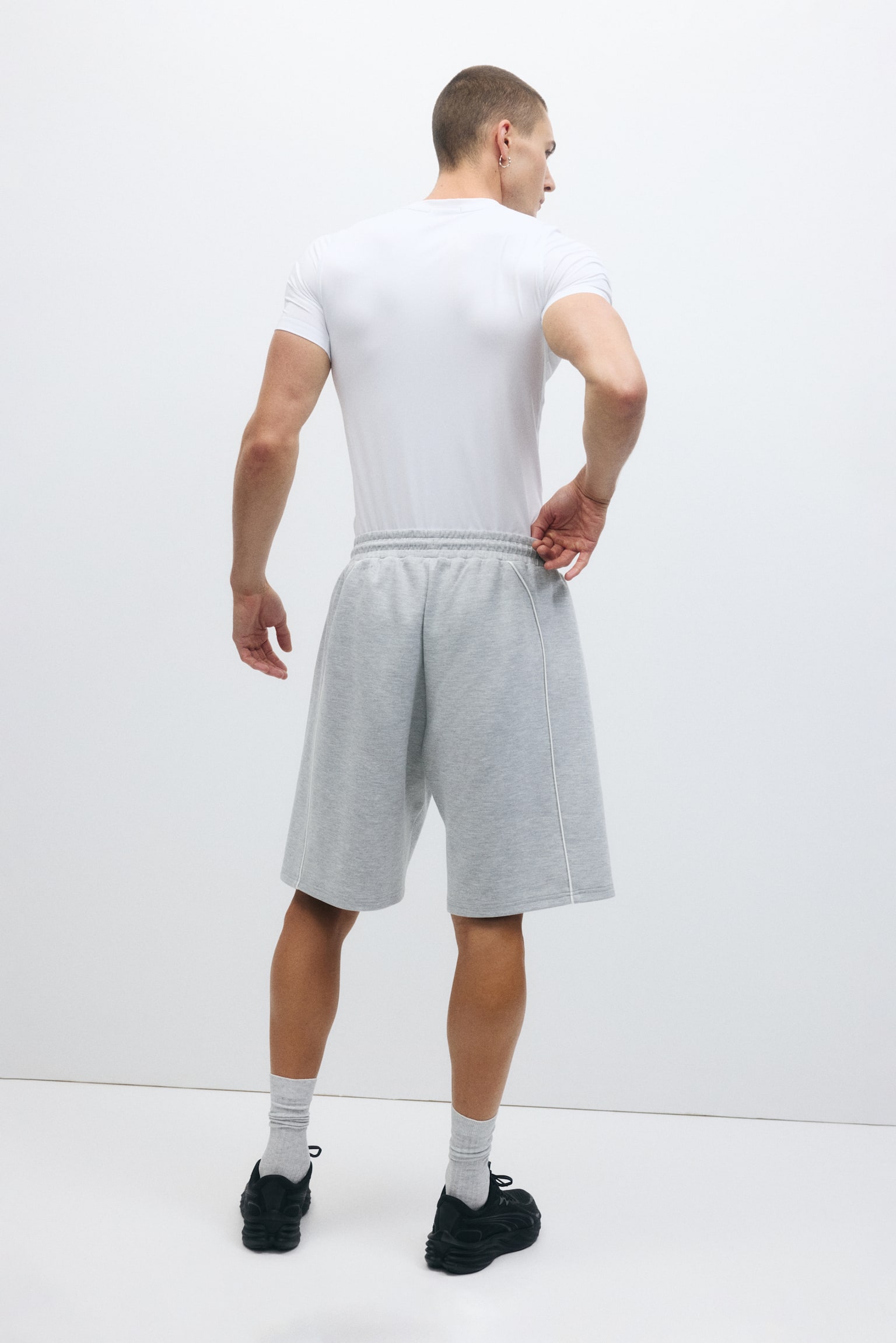 Спортивні шорти Loose Fit DryMove™ - Світло-сірий меланж/Чорний/Бежевий - 5