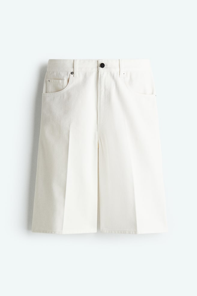 Denim Bermuda shorts - White - 1