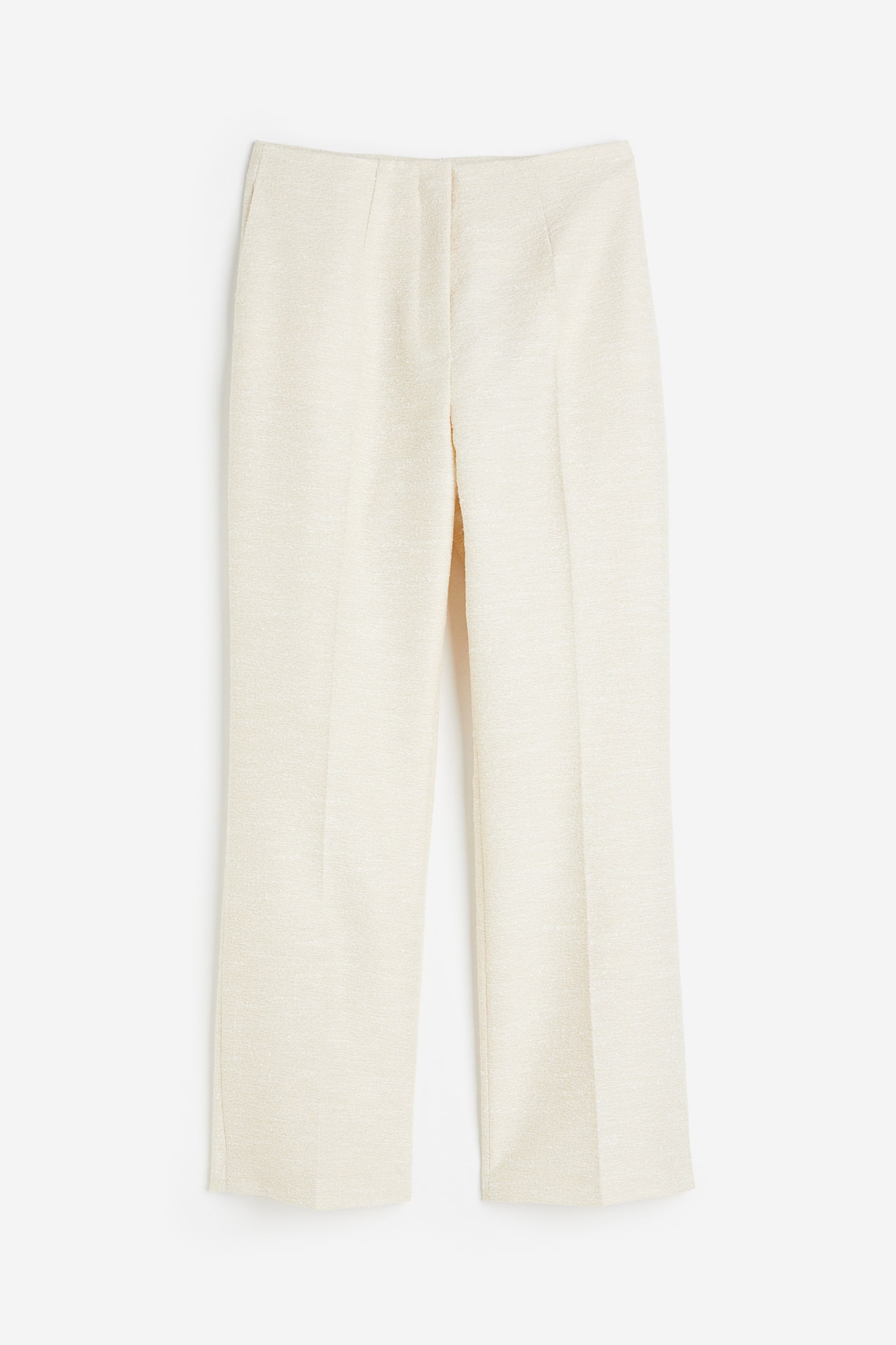 Textured trousers - Cream - 1