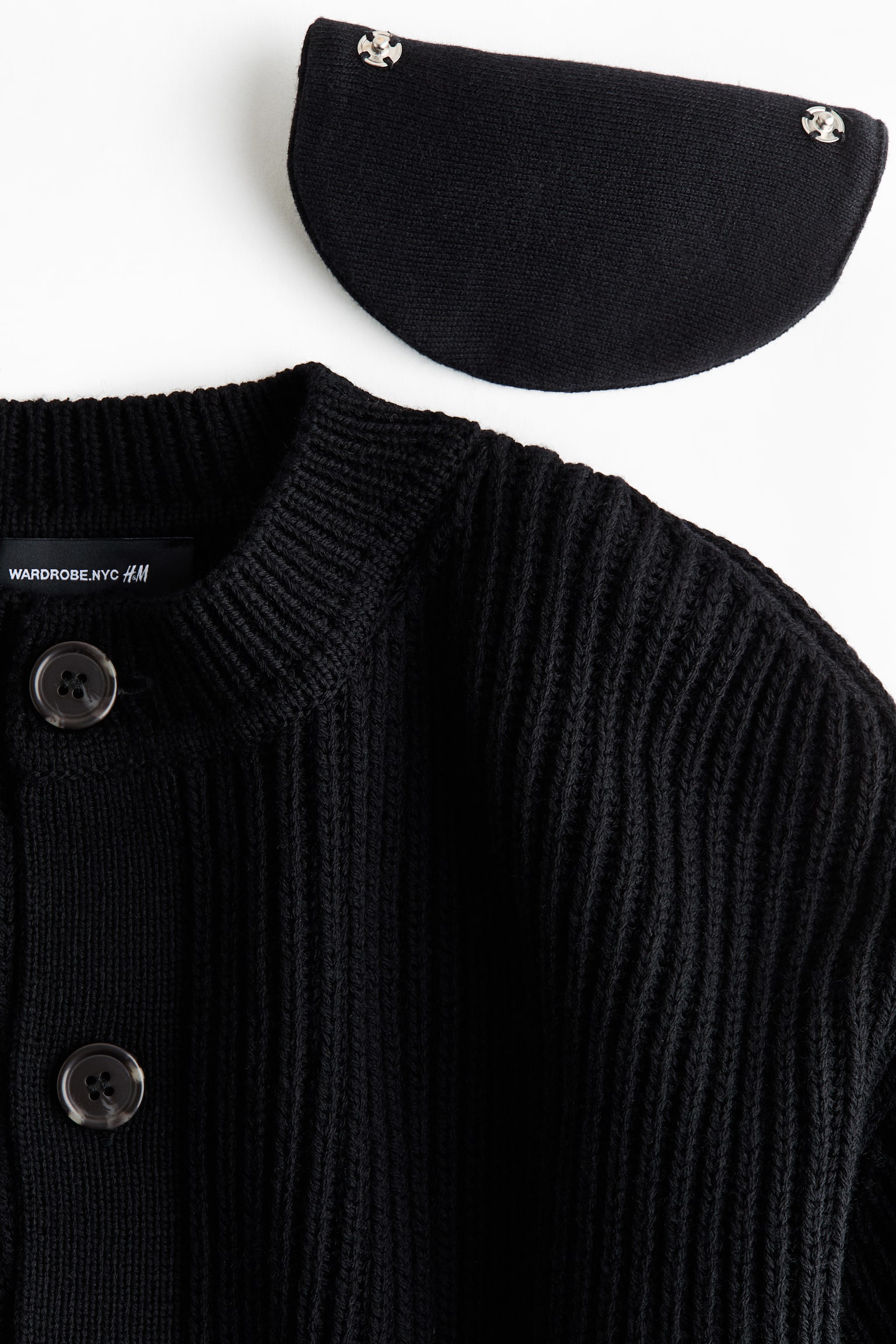 Женский кардиган H&M Shoulder-Pad Wool, цвет: Чёрный — фото 7