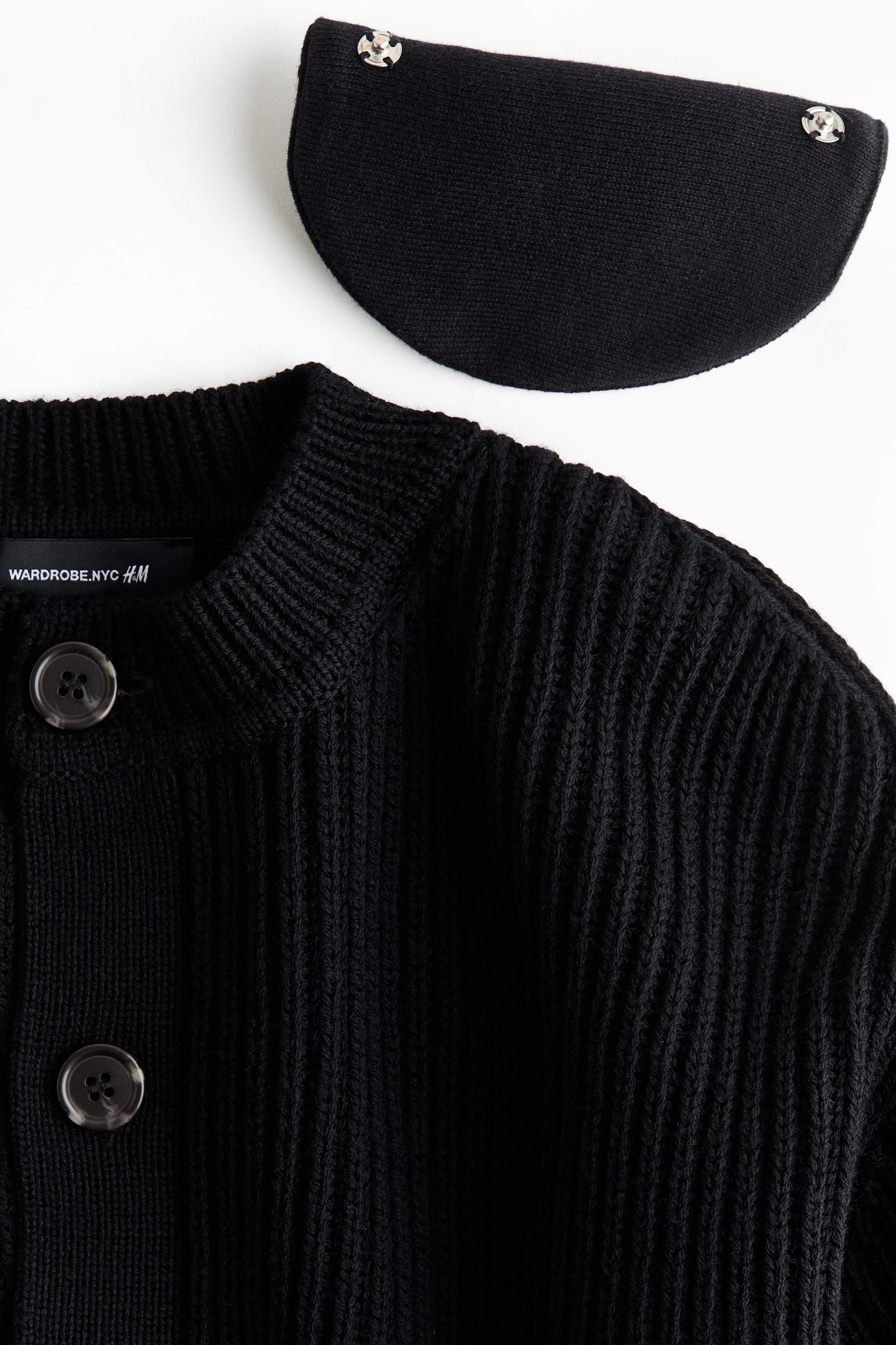 Shoulder-Pad Wool Cardigan