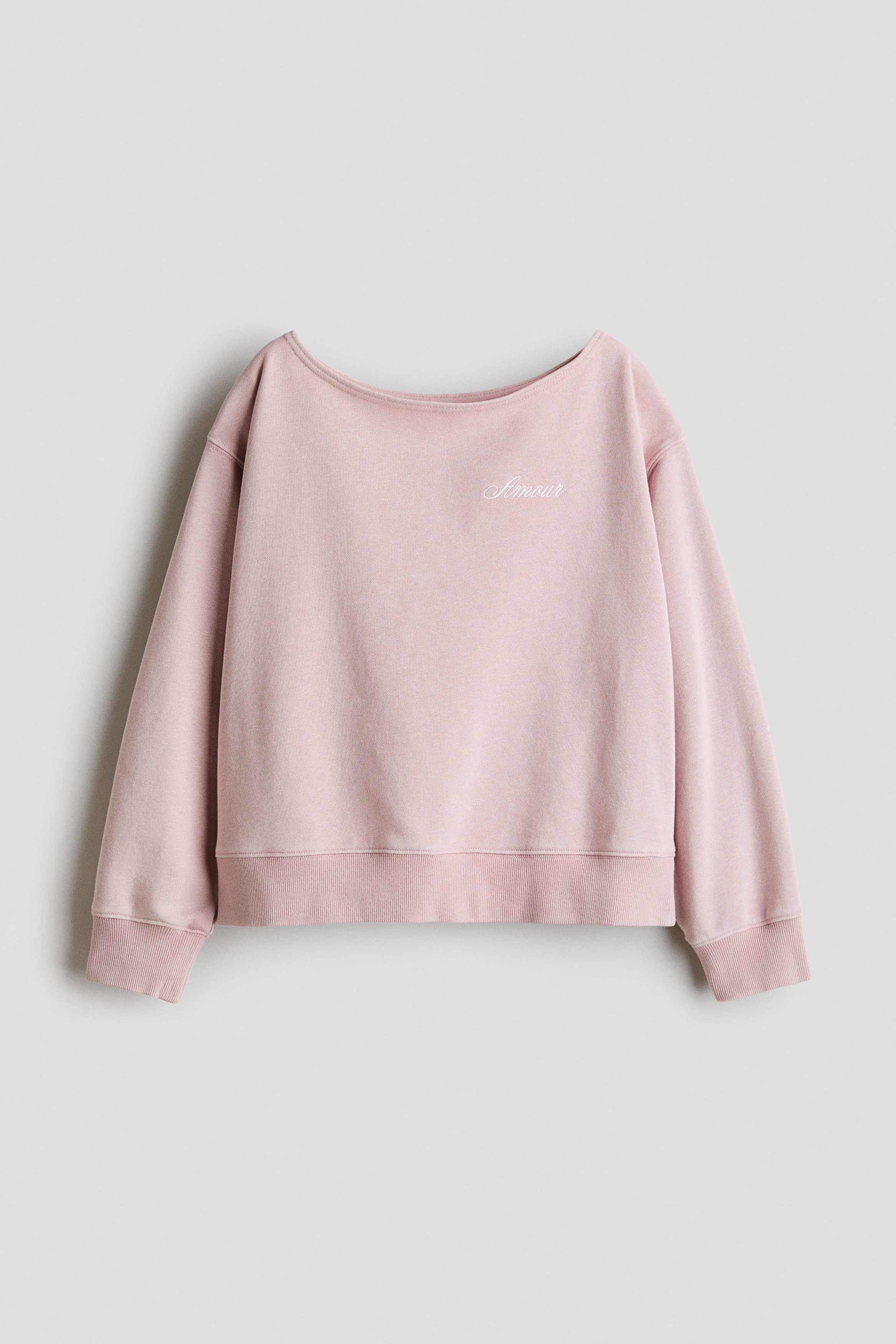 Oversized Off-the-Shoulder Top - Light dusty pink/Amour/Dark gray/25