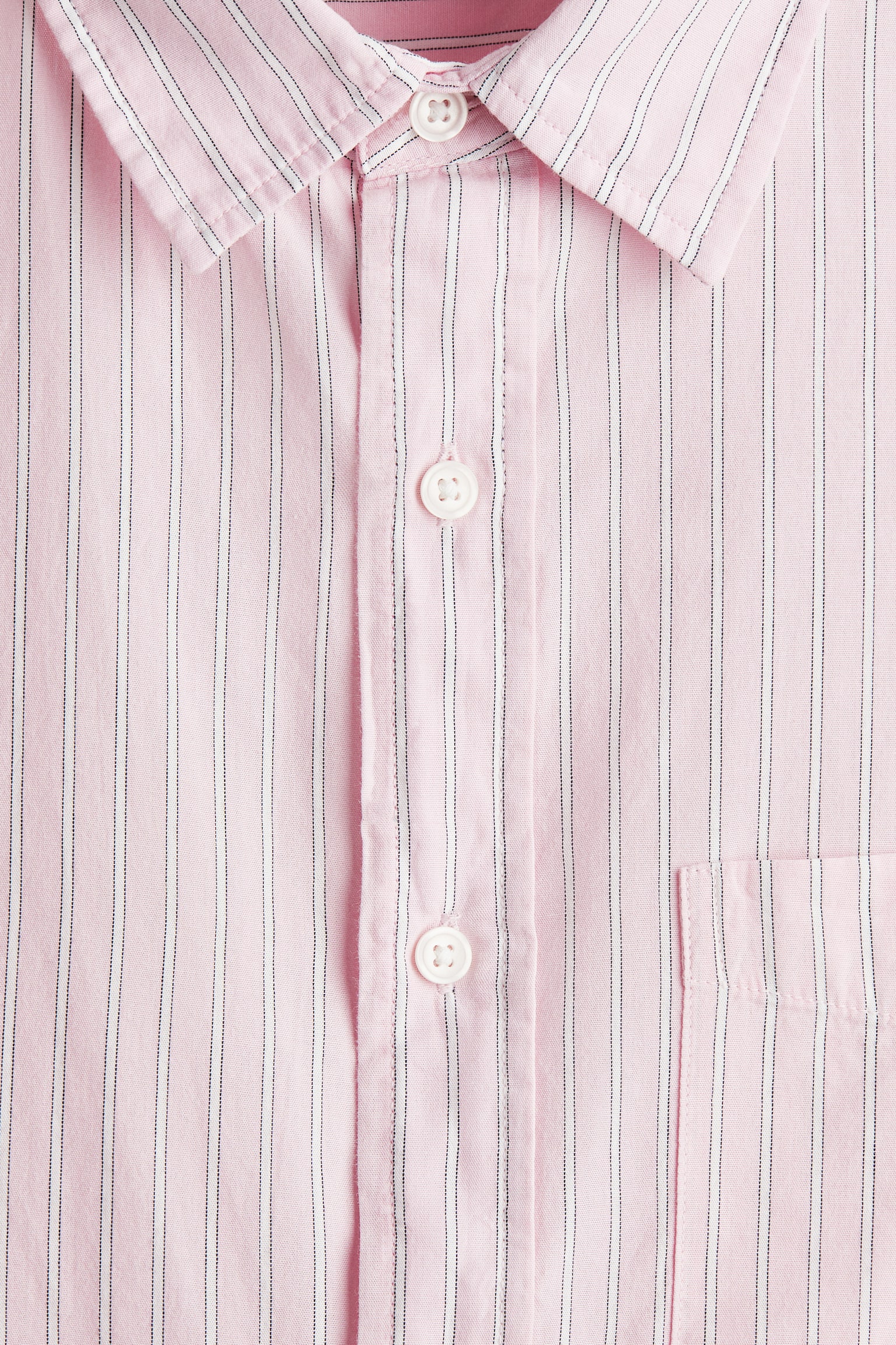 Áo sơ mi cotton Relaxed Fit - Màu hồng nhạt/Kẻ - 5