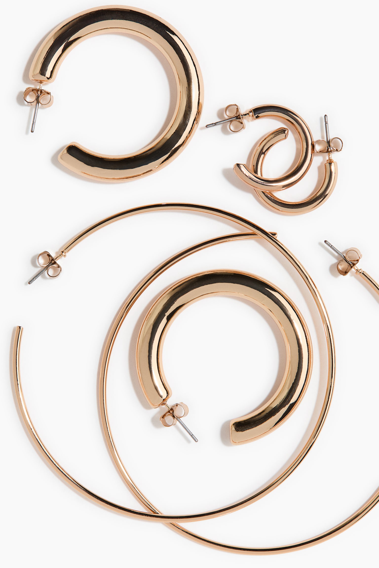 Σετ με 3 ζεύγη κρίκους - Χρυσαφί - 2