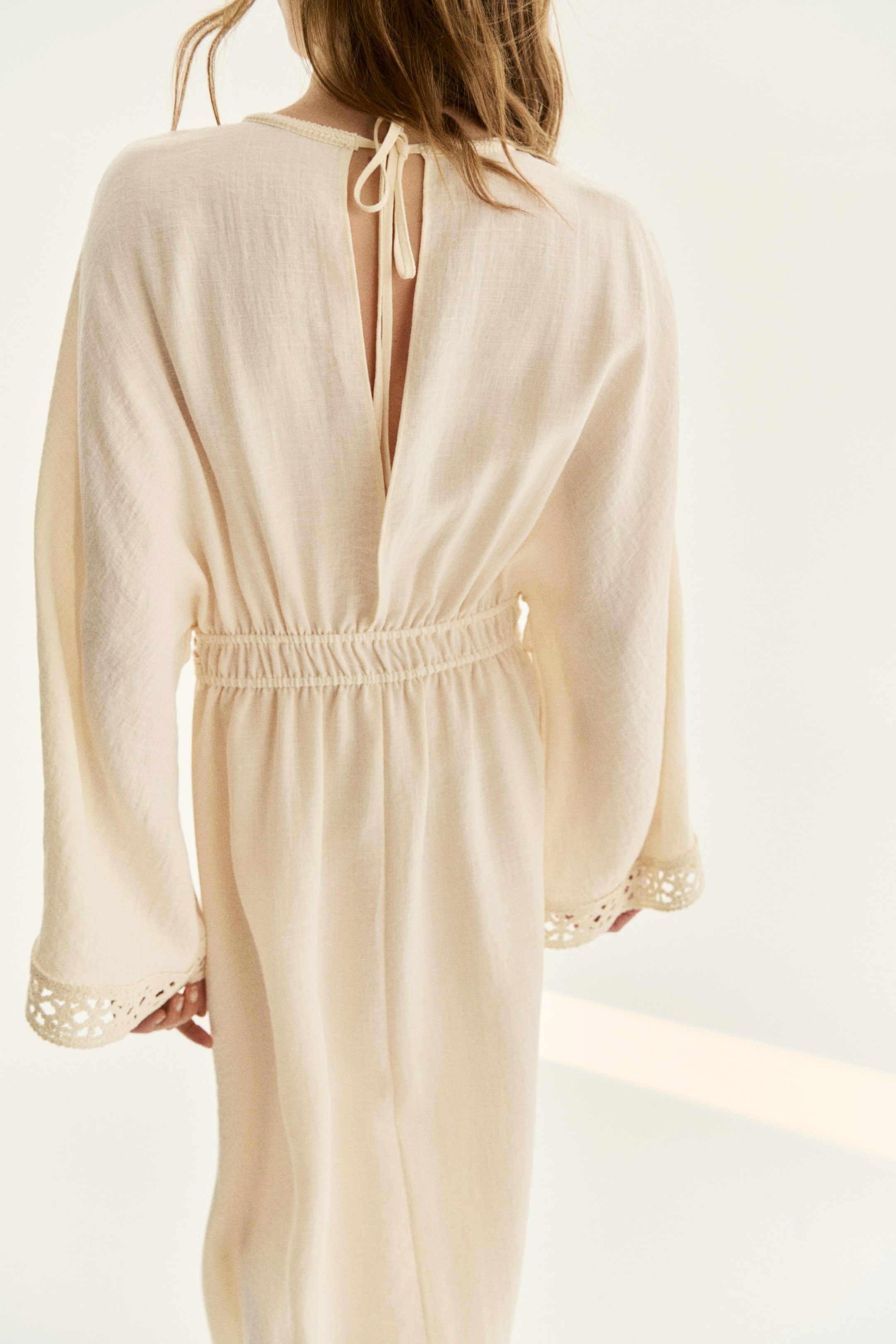 Crochet-Look Tunic Dress