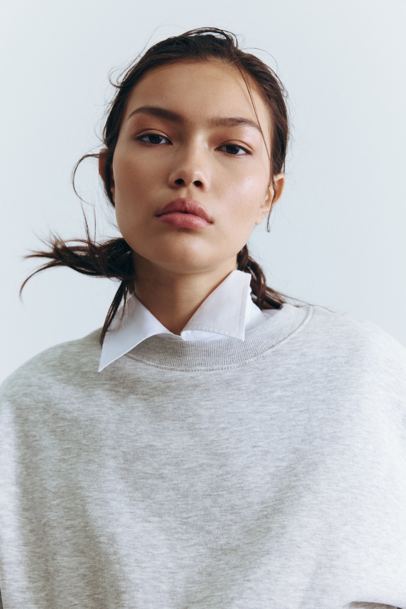 Oversized sweatshirt - Light grey marl/Burgundy/Dark greige/Navy blue/Cream/Burgundy/Light turquoise/Black/Dark green/Light beige - 5